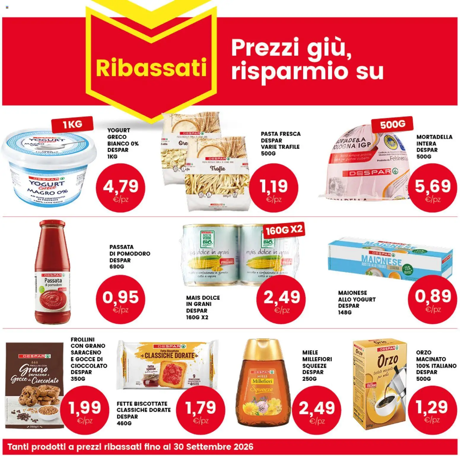 Volantino Interspar del 09/07/2026 | Pagina: 37 | Prodotti: Pasta, Passata di pomodoro, Miele, Frollini