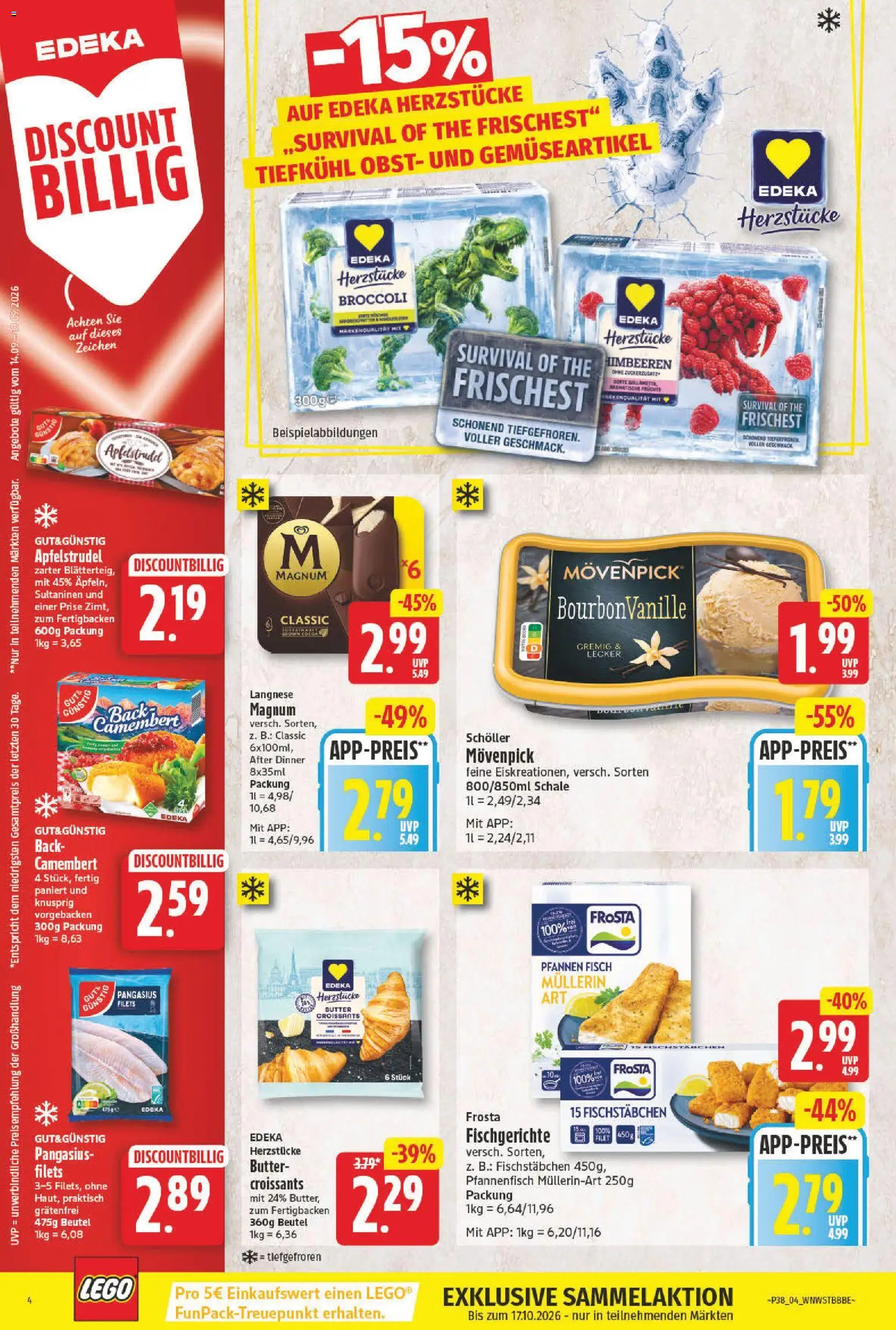 NP Discount Prospekt – gültig ab 14.09.2026 | Seite: 4 | Produkte: Himbeeren, Frosta, Fisch, Obst
