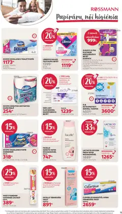 Rossmann akciós újság - amely érvényes a következő dátumtól: 2026.09.21. | Oldal: 17 | Termékek: Betét, Papírtörlő, Libresse, Egészségügyi betét