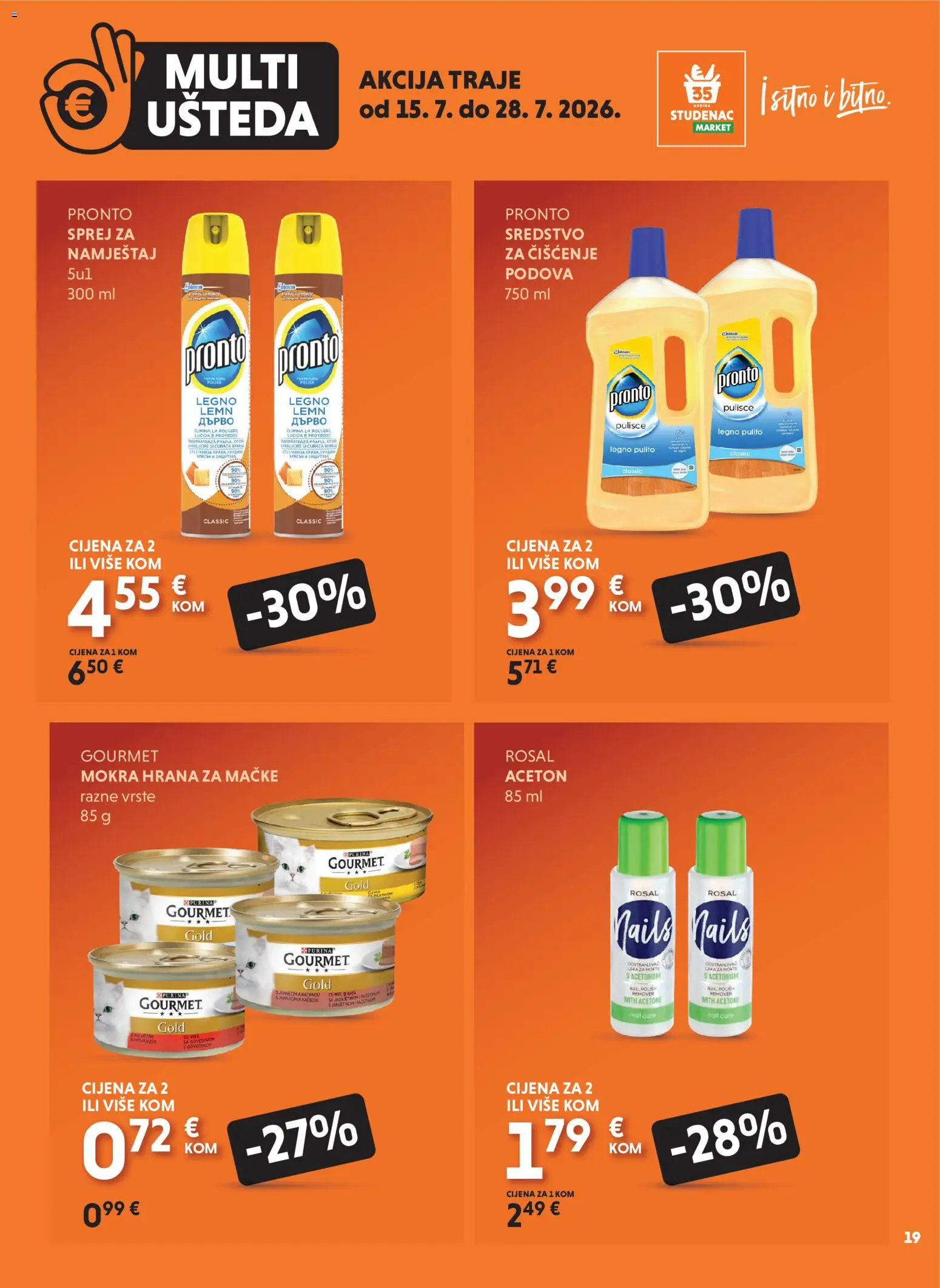 Studenac katalog | vrijedi od 15.07.2026 | Stranica: 19 | Proizvodi: Hrana za mačke