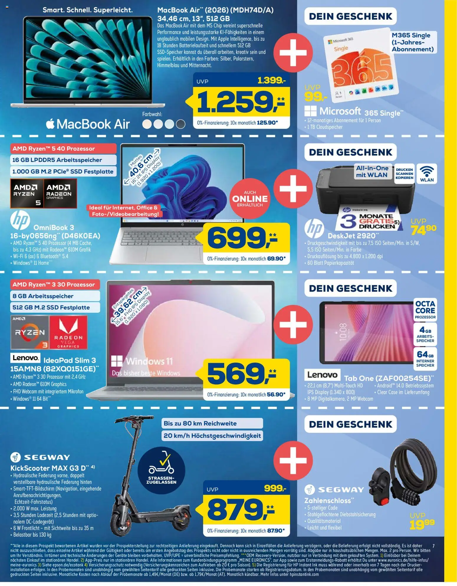 Euronics Prospekt – gültig ab 03.10.2026 | Seite: 7 | Produkte: Lenovo, Mikrofon, Apple, Drucker