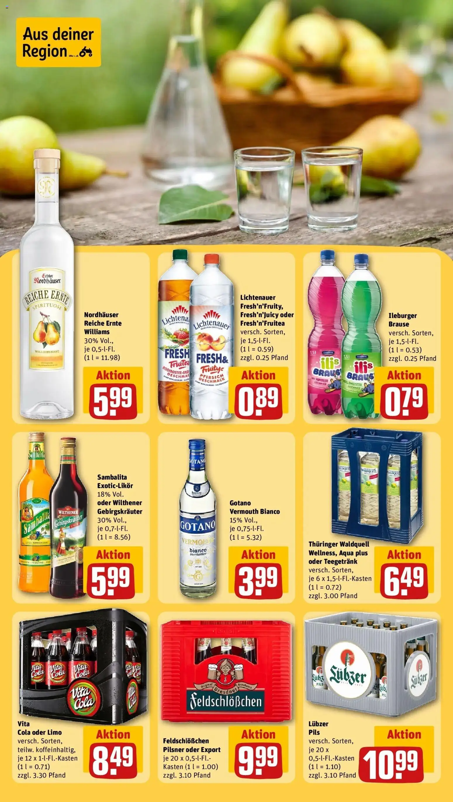 Rewe Prospekt Niederorschel	 – gültig ab 12.04.2026 | Seite: 19 | Produkte: Cola, Wilthener gebirgskrauter, Pfirsich, Vita cola