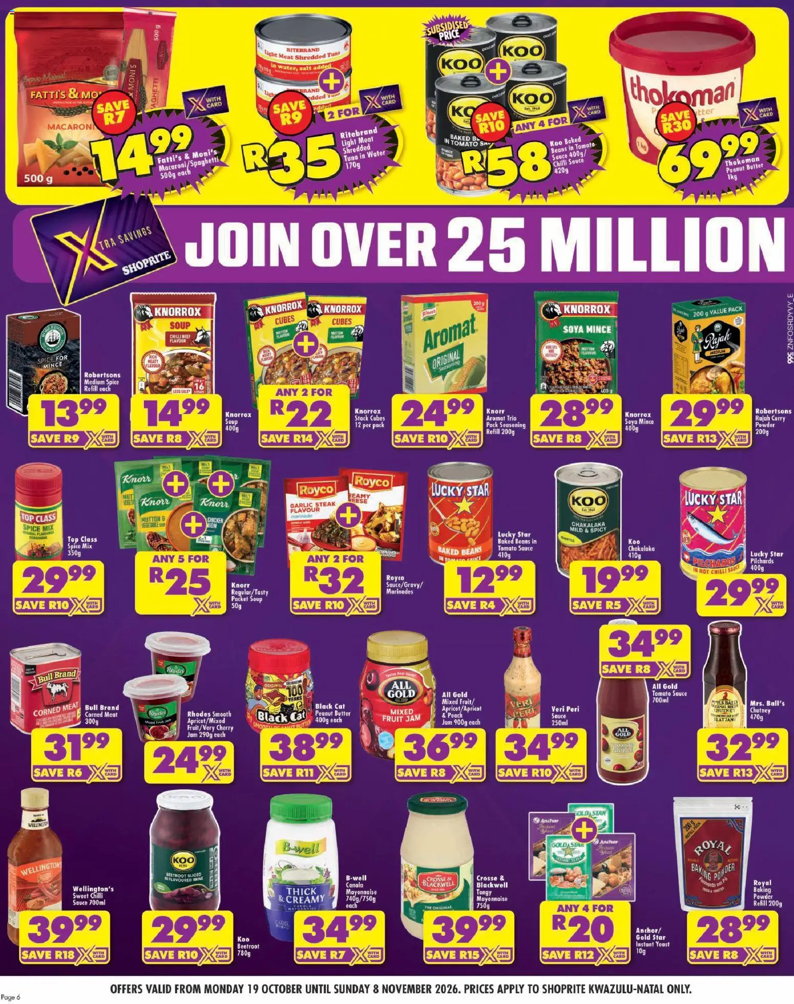 New Shoprite catalogue – valid from 19/10/2026 | Page: 6 | Products: Pilchards, Chutney, Baked beans, Mayonnaise
