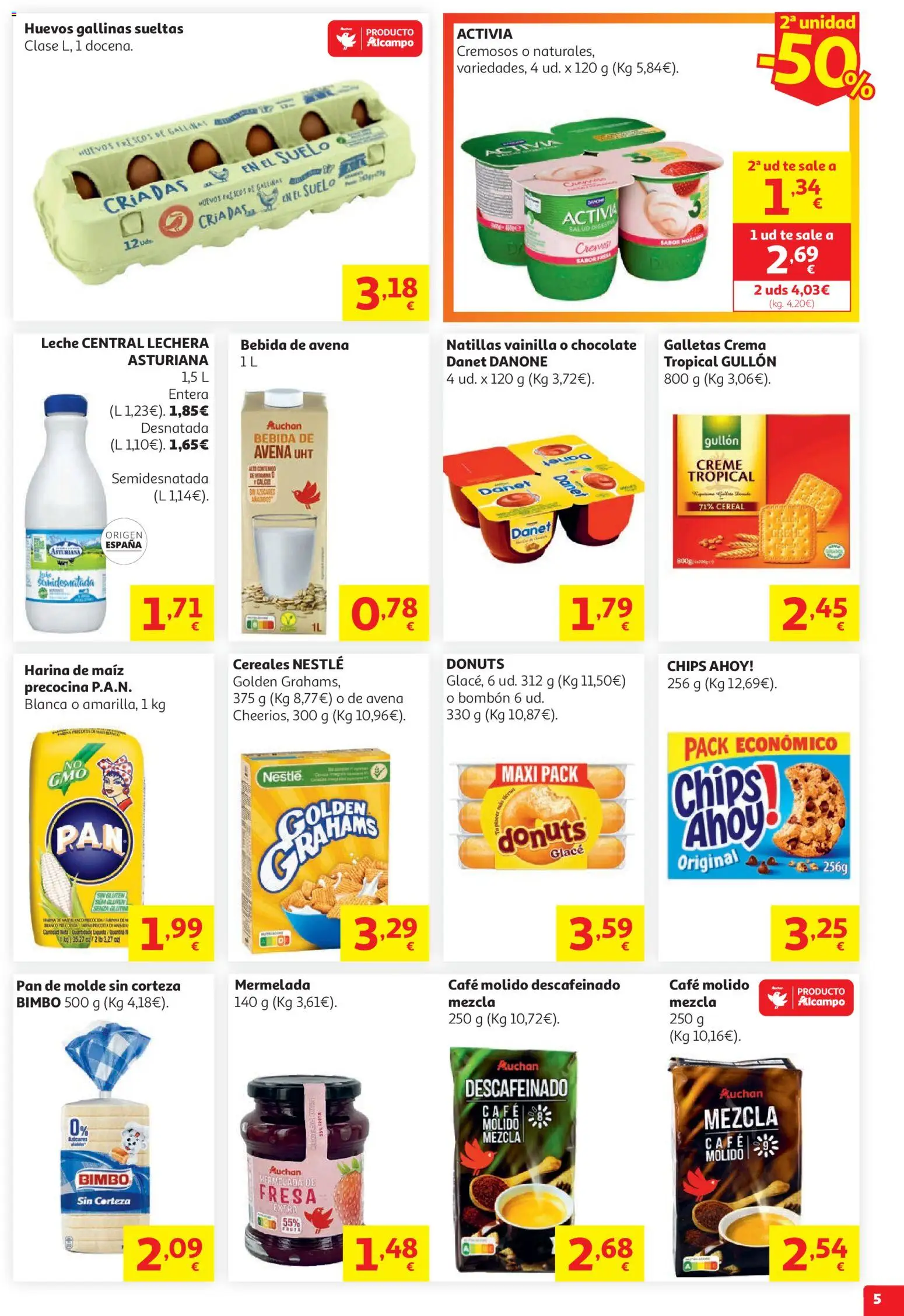 Alcampo Supermercado Nacional │ válido desde el 05.05.2026 | Página: 5 | Productos: Huevos, Pan, Café molido, Té