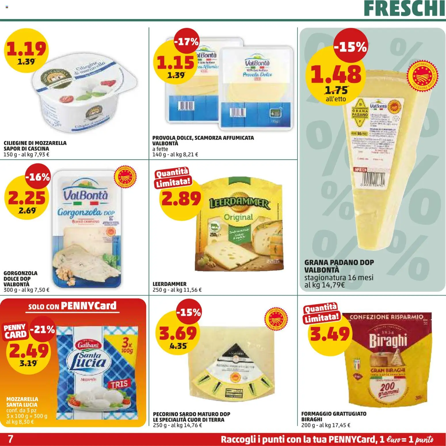 Volantino PENNY del 24/09/2026 | Pagina: 7 | Prodotti: Formaggio grattugiato, Formaggio, Grana Padano, Specialità