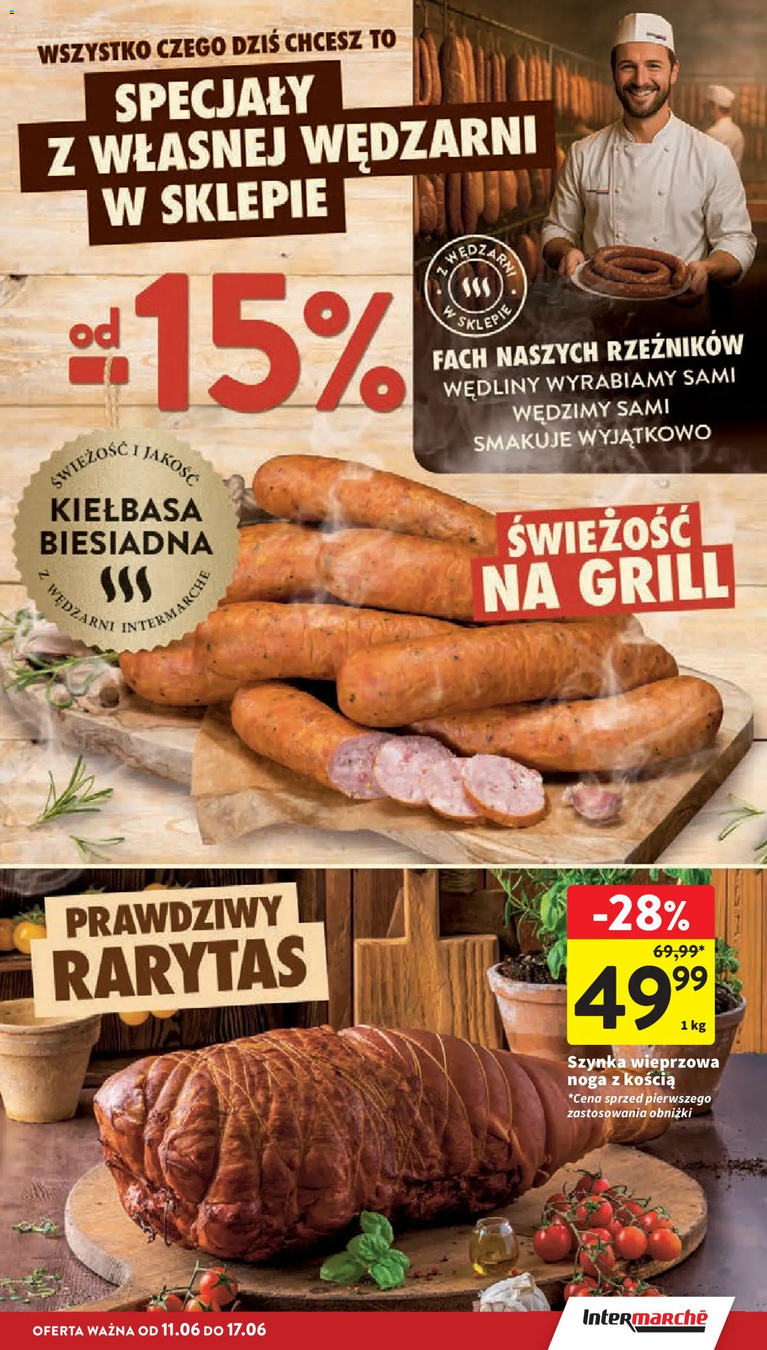 Intermarche gazetka od 11.06.2026 | Strona: 19 | Produkty: Kiełbasa, Szynka wieprzowa, Szynka, Wędliny