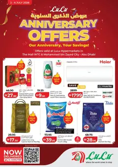 Preview of Lulu Hypermarket catalogue Anniversary Offers  Abu Dhabi valid from 2 Jul, 2026