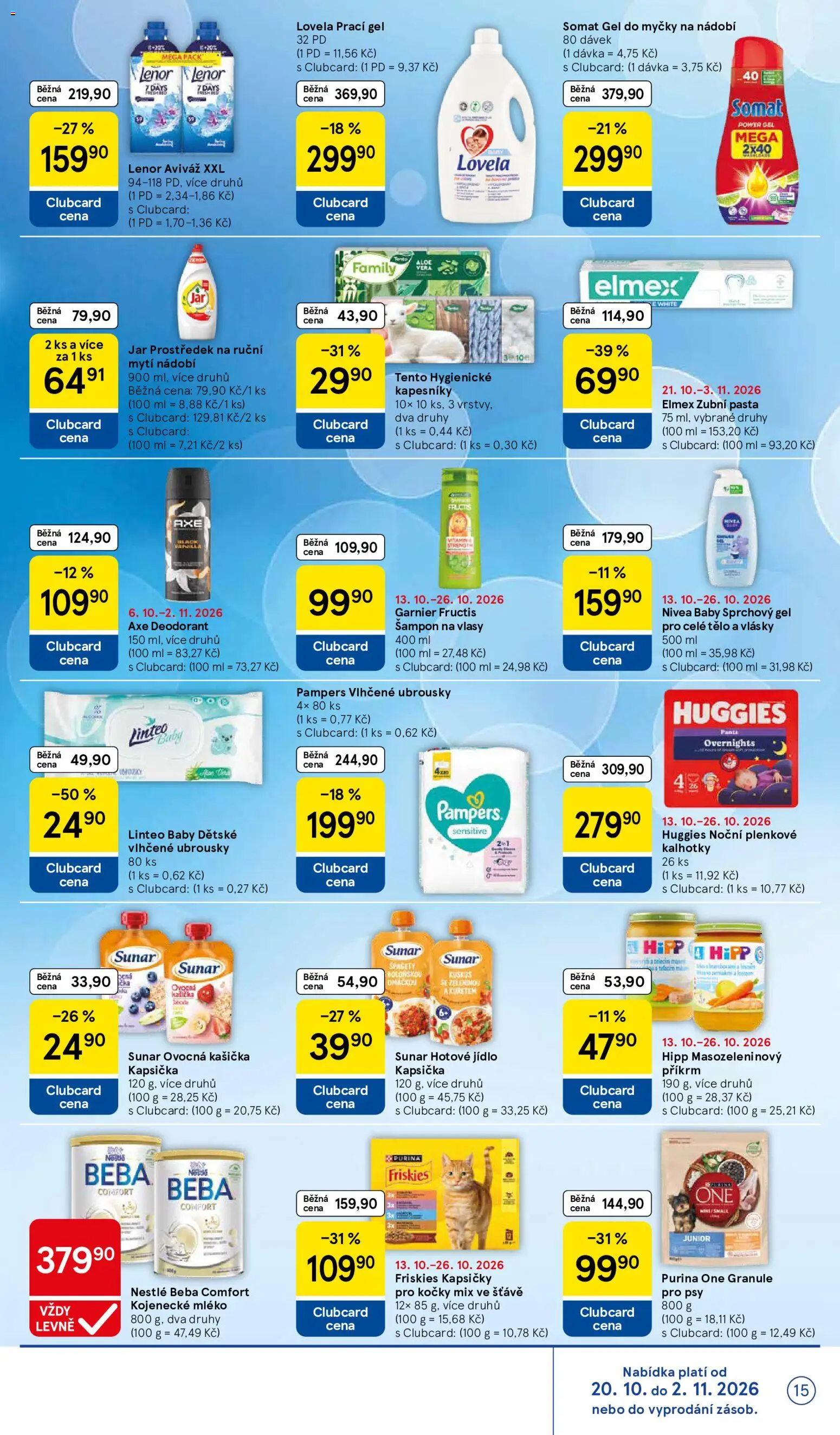 Tesco leták - Supermarket od 21.10.2026 | Strana: 15 | Produkty: Nádobí, Kapsičky pro kočky, Fanta, Šampon