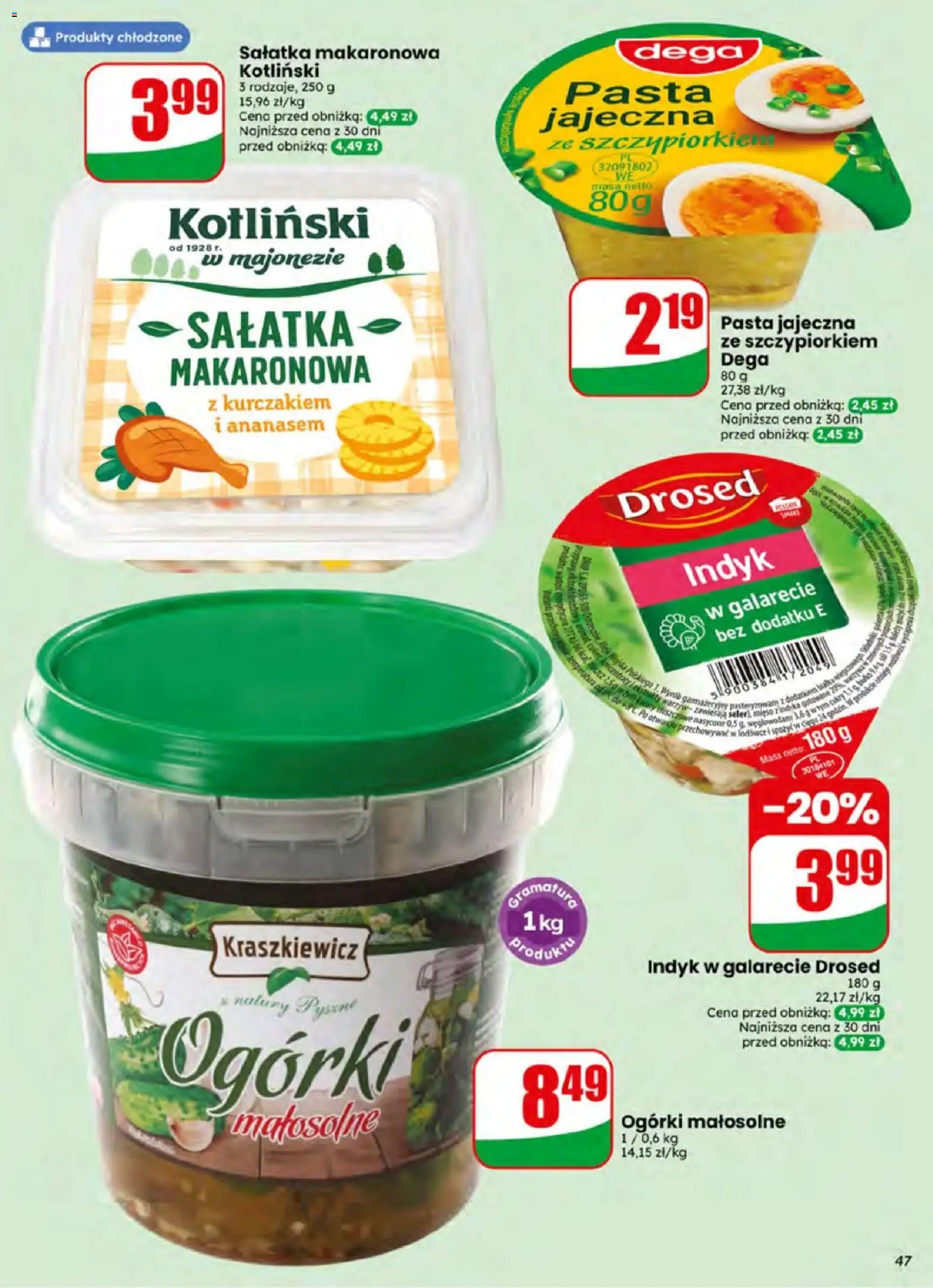 Dino gazetka od 01.07.2026 | Strona: 47 | Produkty: Mięso, Indyk w galarecie, Ogórki, Sałatka