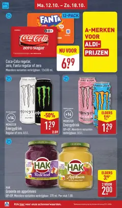 Aldi folder week 42 - Voorbeeld van een folder van Aldi, geldig van 12-10-2026 | Pagina: 20 | Producten: Kool, Fanta, Monster, Appel