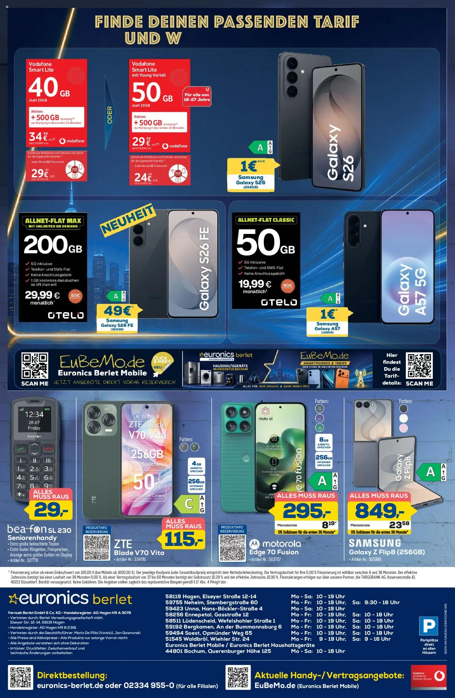 Euronics Prospekt Berlet – gültig ab 17.09.2026 | Seite: 8 | Produkte: Samsung, Smartphones, Telefon, Uhr