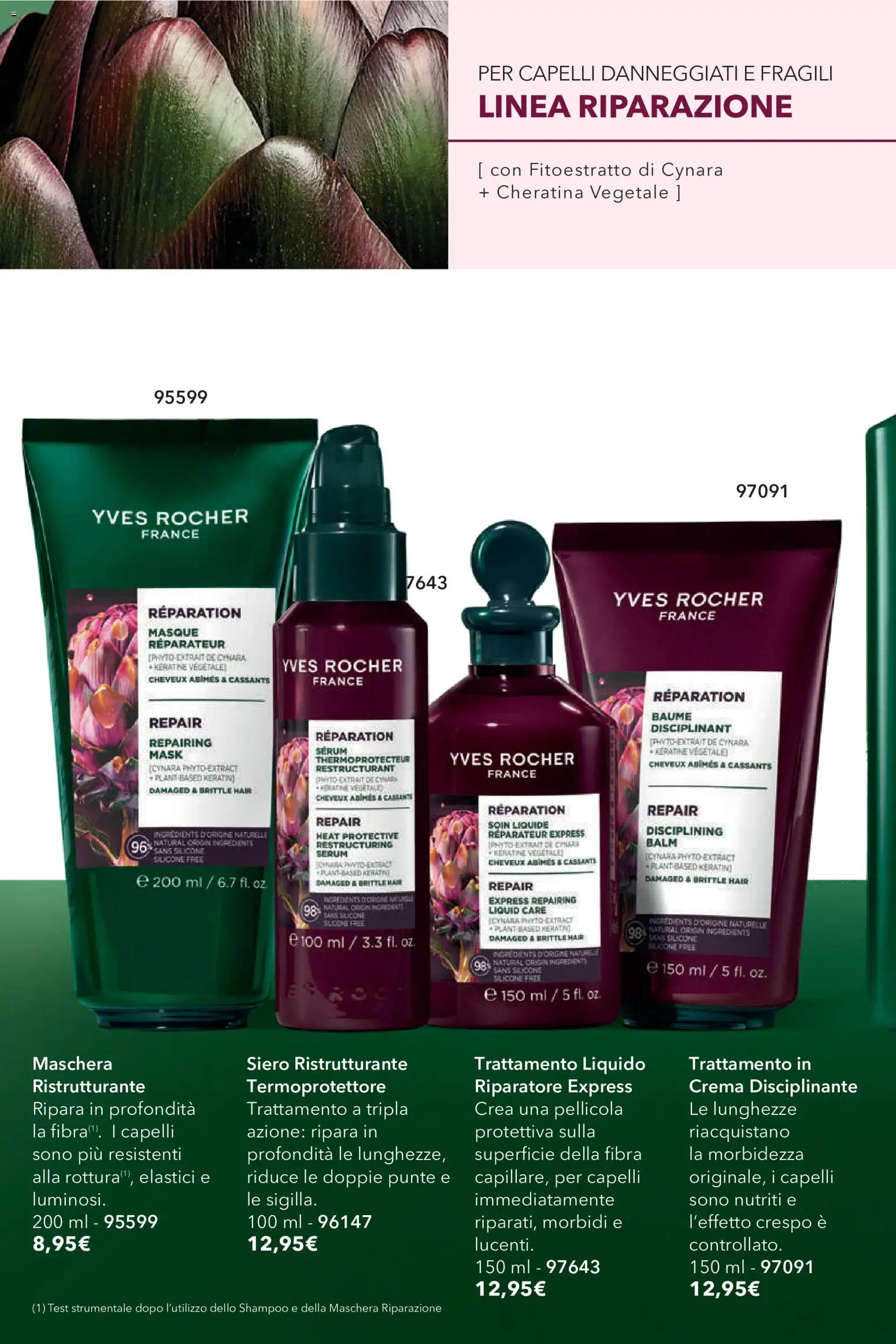 Volantino Yves Rocher del 04.06.2026 | Pagina: 66 | Prodotti: Shampoo, Crema, Maschera, Pellicola
