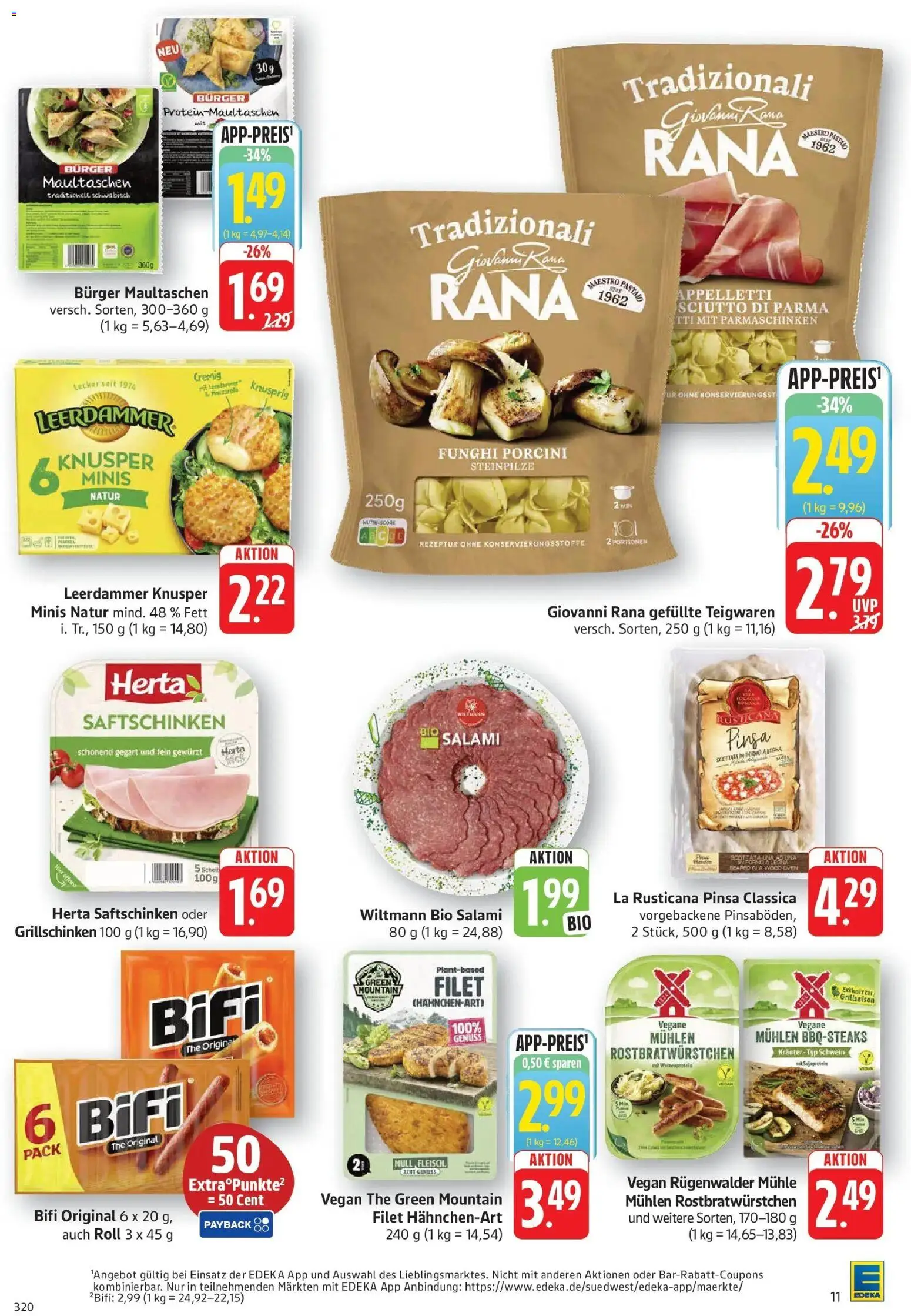Edeka prospekt Pirmasens – gültig ab 26.05.2026 | Seite: 11 | Produkte: Mühle, Leerdammer, Salami, Maultaschen