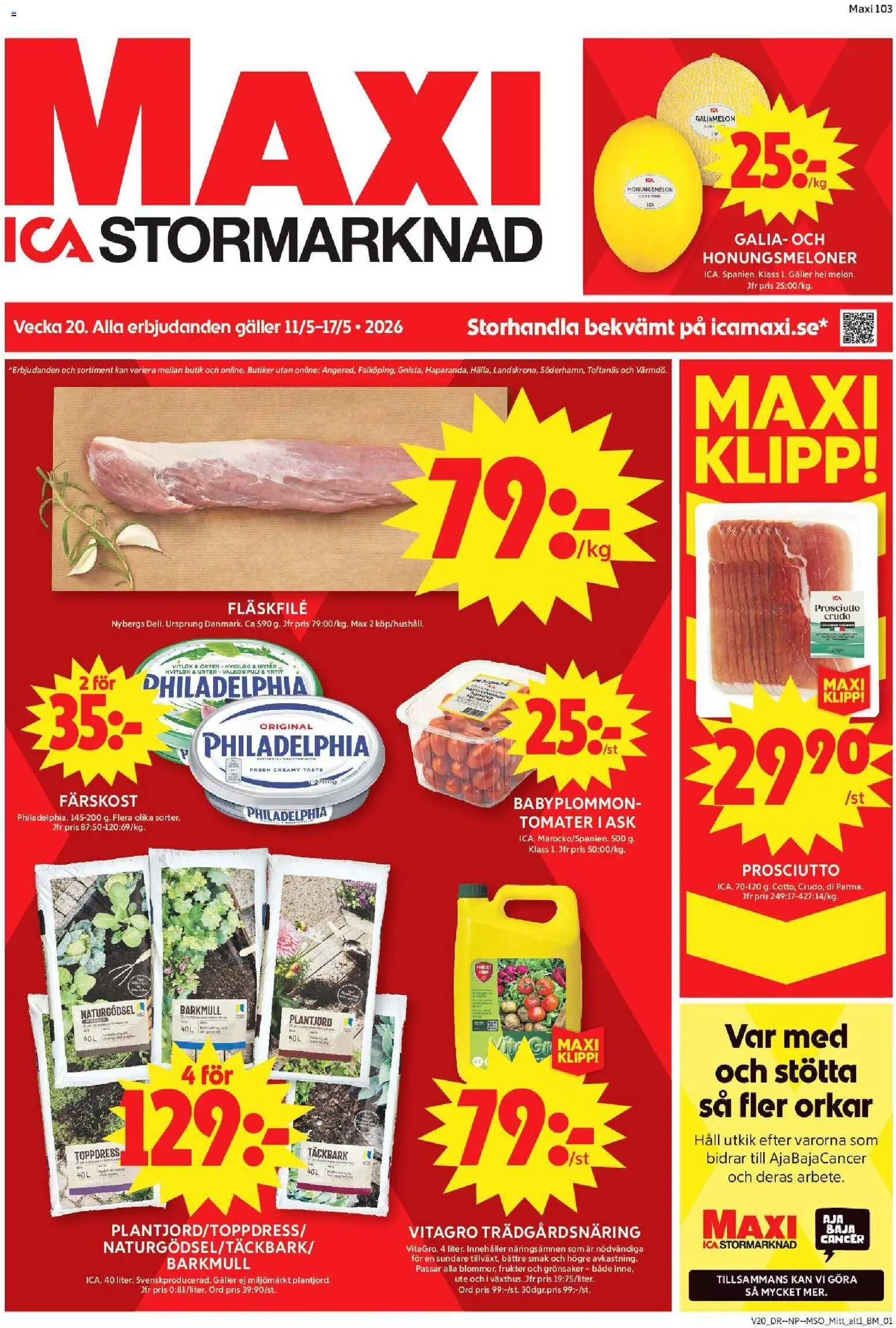 ICA Maxi reklamblad aktuell från 11.05.2026 | Sida: 1