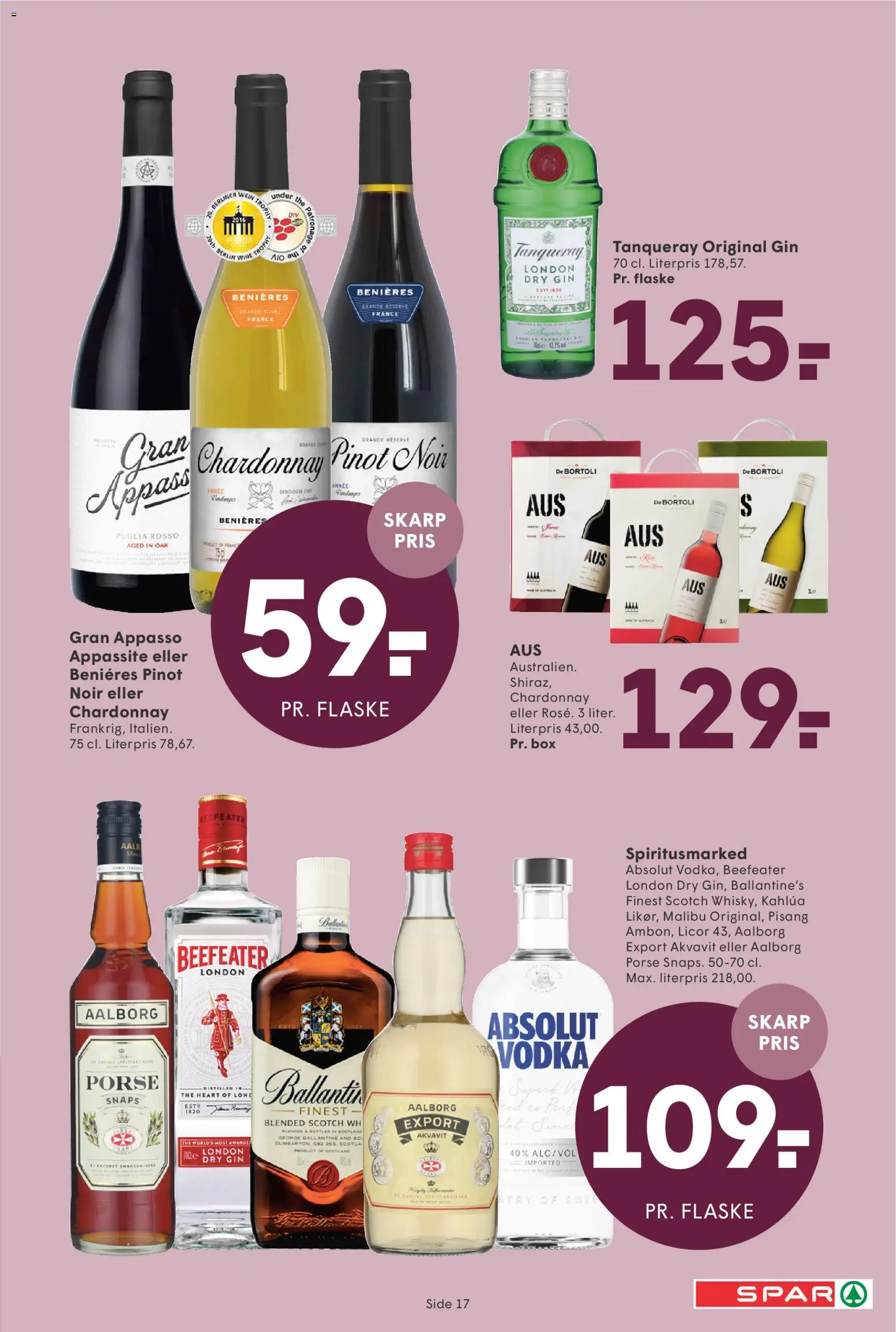 Spar tilbudsavis – gyldig fra 28/08/2026 | Side: 19 | Produkter: Gin, Vodka