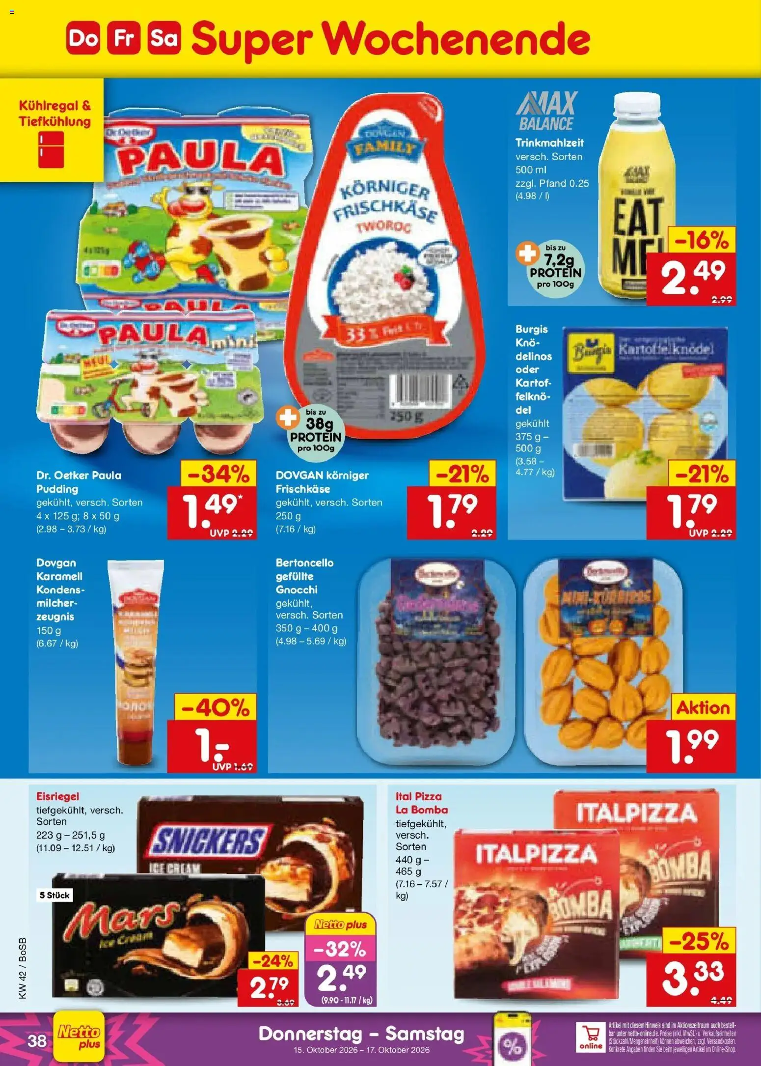 Netto Marken-Discount Prospekt Bochum (ab 12.10.2026) » Angebote | Seite: 52 | Produkte: Pudding, Snickers, Mars, Frischkase