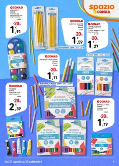 Anteprima del volantino Spazio Conad volantino Scuola 2026 valido a partire dal 21/08/2026 | Pagina: 5 | Prodotti: Pastelli a cera, Pennello, Pennarelli, Pastelli