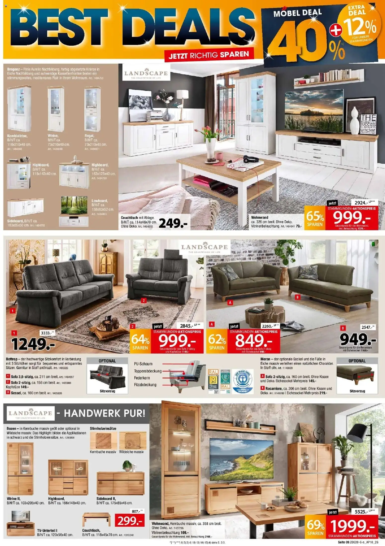 Zurbrüggen - Zurbrüggen: Best Deals (ab 19.09.2026) zum Blättern | Seite: 9 | Produkte: Sideboard, Wohnwand, Kissen, Vitrine