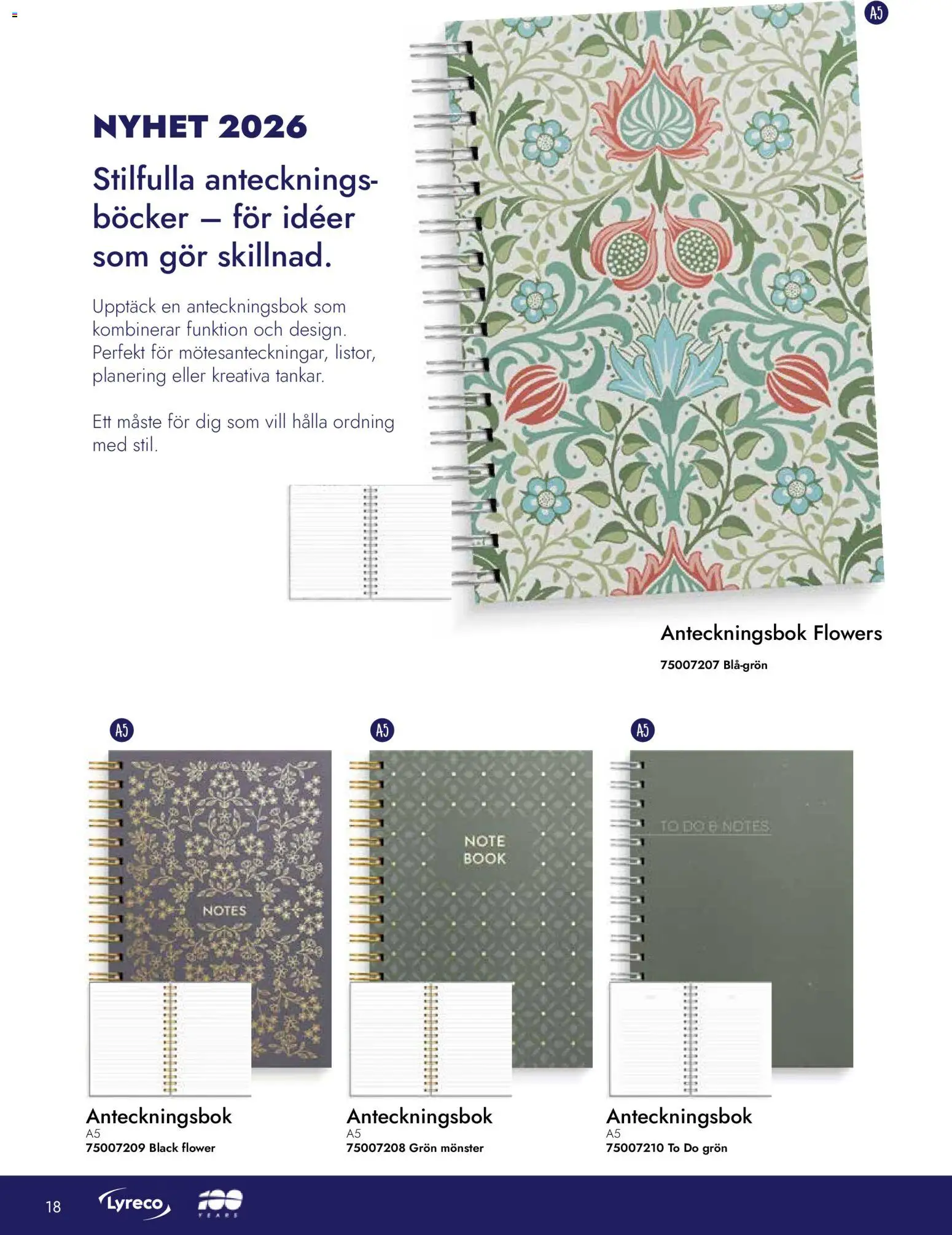 Lyreco reklamblad aktuell från 01.08.2026 | Sida: 18 | Produkter: Anteckningsbok