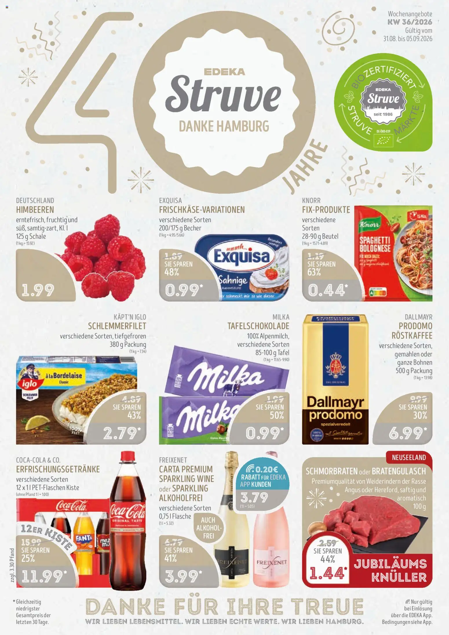 Edeka Struve Prospekt – gültig ab 31.08.2026 | Seite: 1 | Produkte: Coca cola, Freixenet, Iglo, Knorr