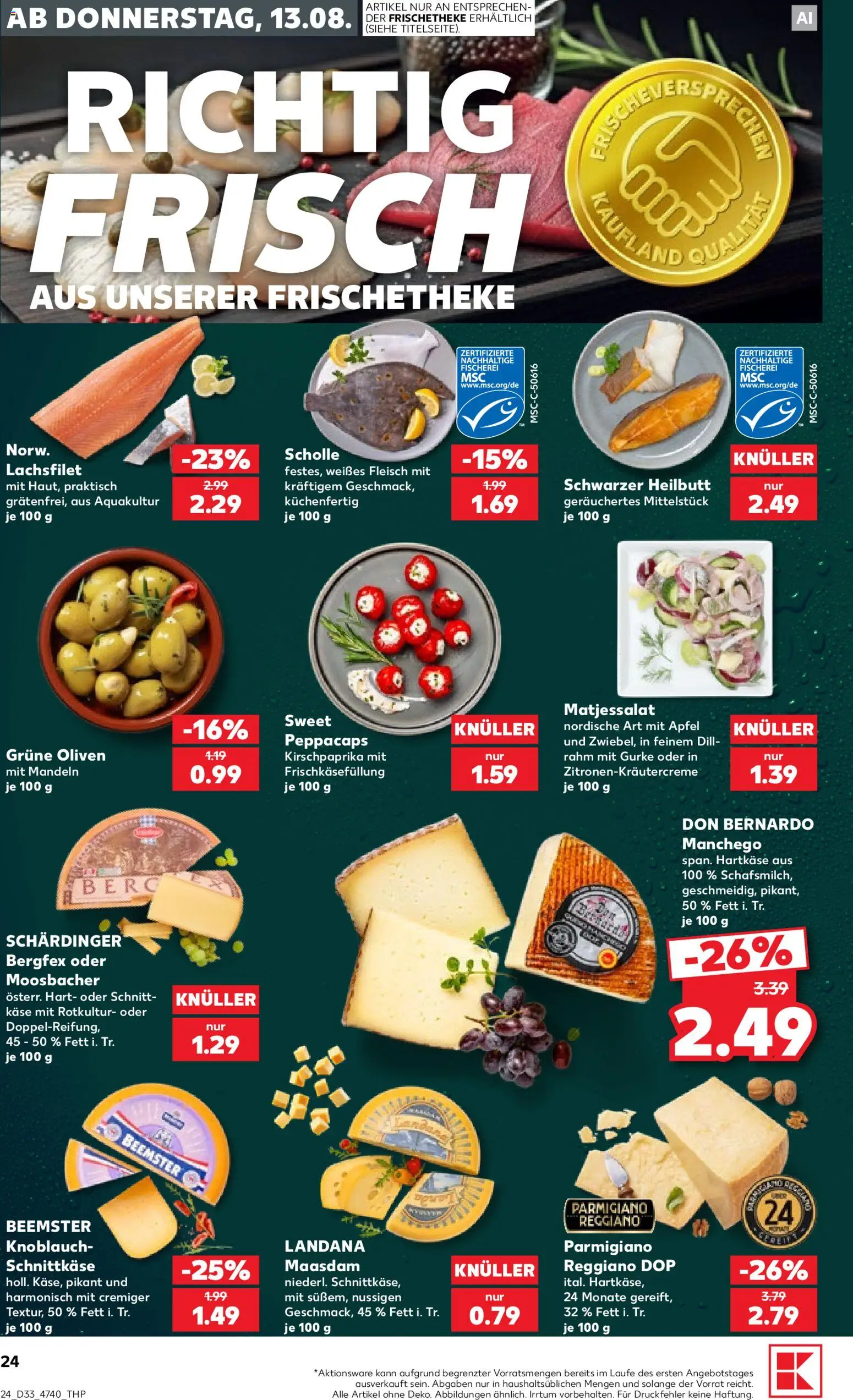 Kaufland Prospekt Hannover – gültig ab 13.08.2026 | Seite: 24 | Produkte: Käse, Äpfel, Mandeln, Fleisch