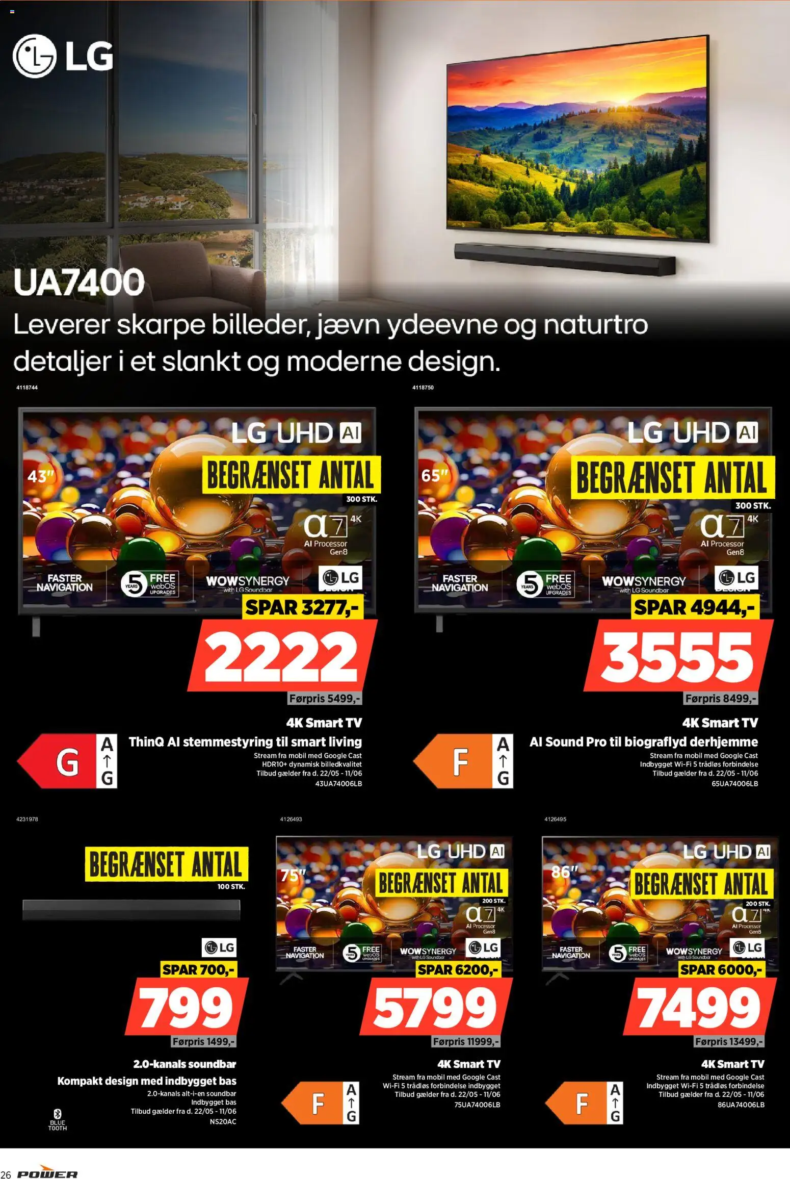 Power tilbudsavis – gyldig fra 05.06.2026 | Side: 26 | Produkter: Processor, Soundbar, TV, Navigation