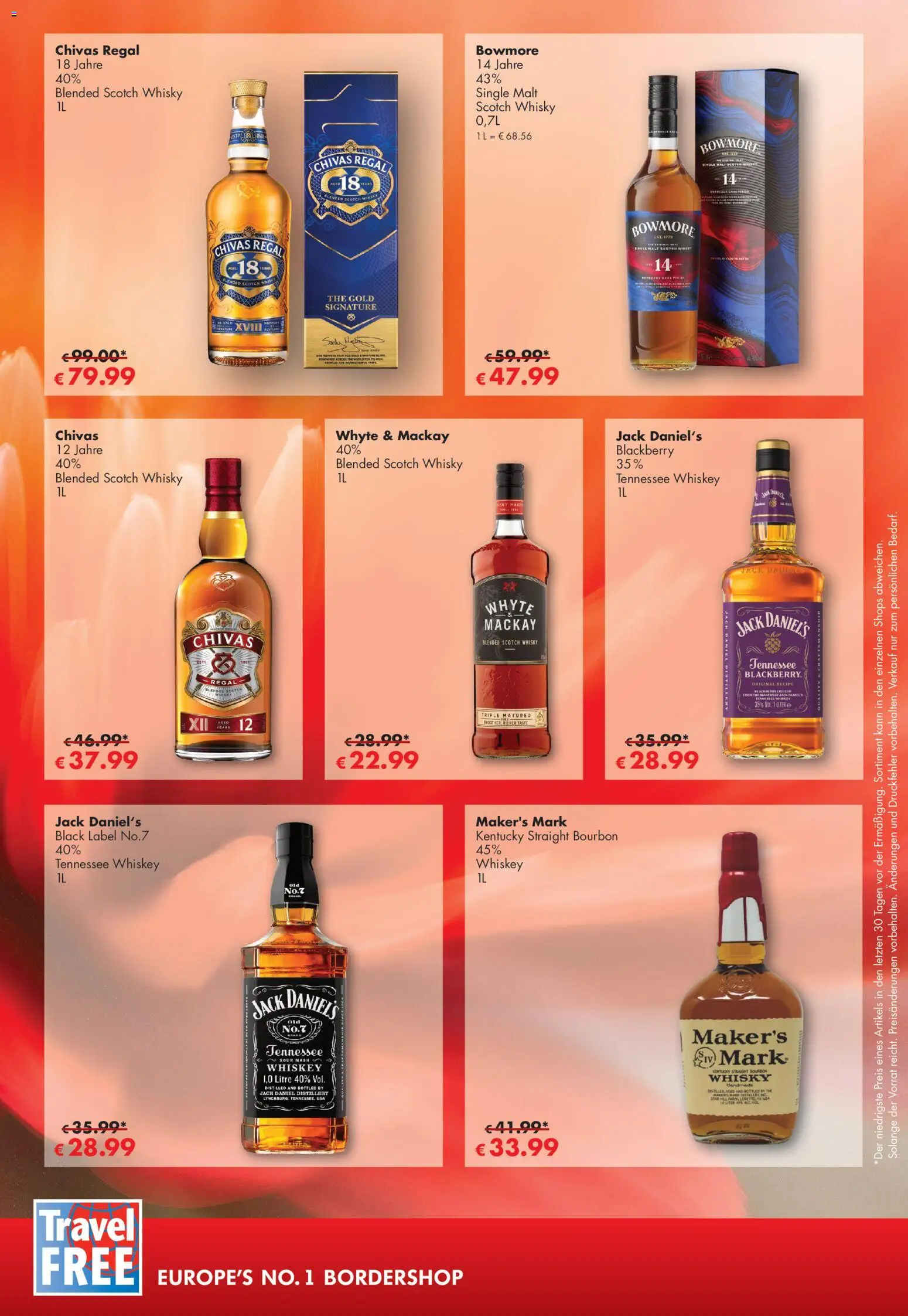 Travel Free Angebote – gültig ab 01.06.2026 | Seite: 7 | Produkte: Whisky, Jack Daniel's, Bourbon, Whiskey