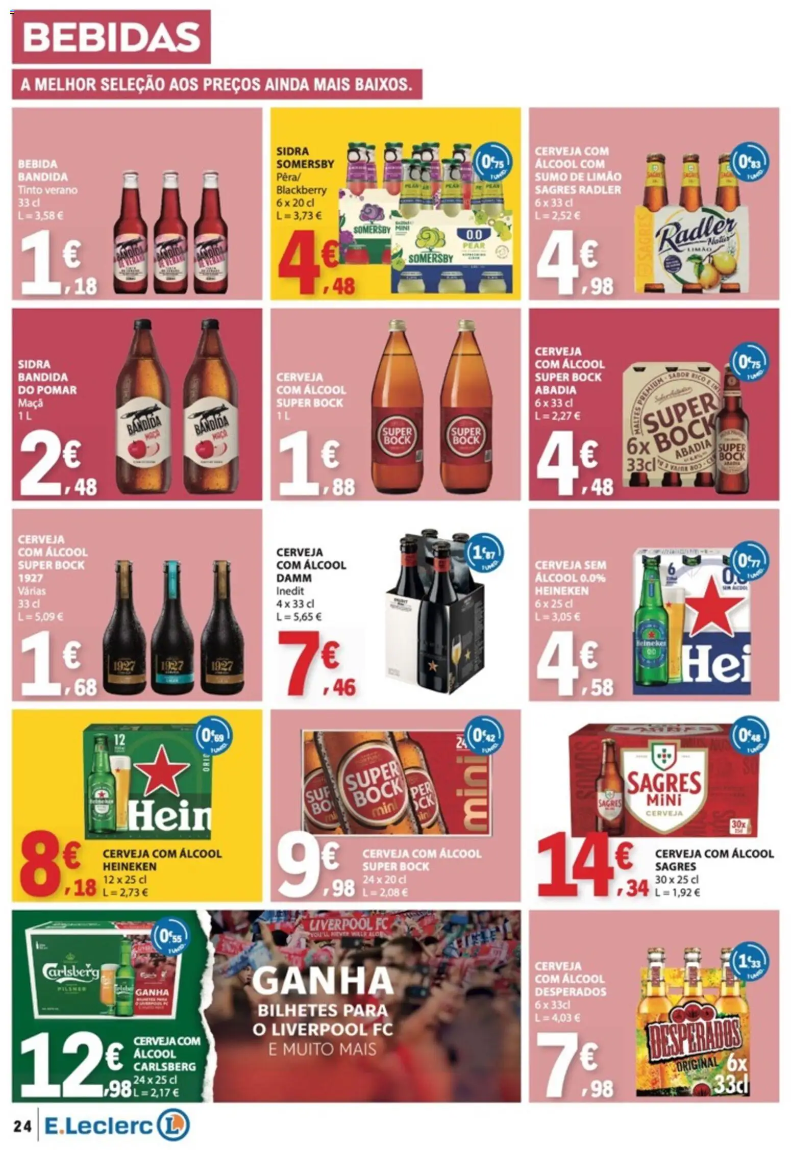 E.Leclerc folheto │ válido de 07.05.2026 | Página: 24 | Produtos: Super bock, Maça, Cerveja, Somersby
