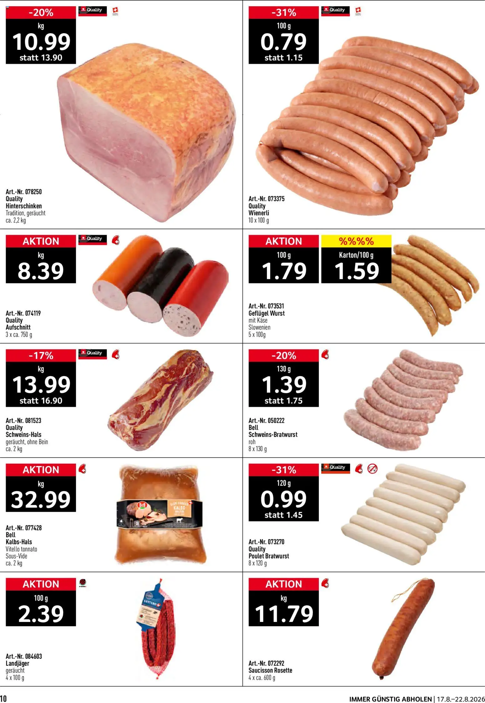 Prodega aktionen – gültig ab 17.08.2026 | Seite: 10 | Produkte: Käse, Wurst