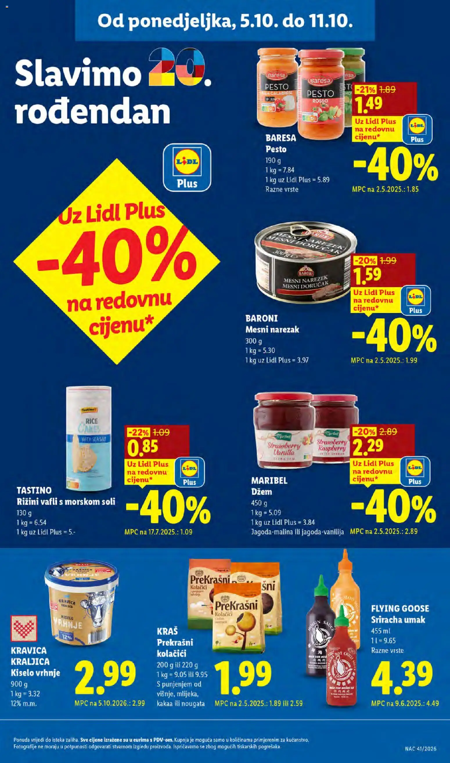 Lidl katalog | vrijedi od 05.10.2026 | Stranica: 13 | Proizvodi: Kiselo vrhnje, Pesto, Vafli, Šal
