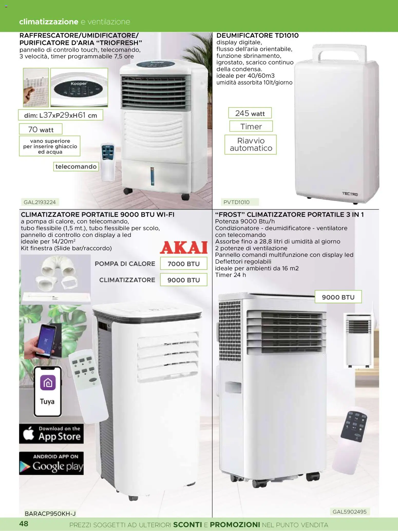 Volantino La Prealpina del 08.06.2026 | Pagina: 2 | Prodotti: Ventilatore, Climatizzatore, Telecomando, Tubo