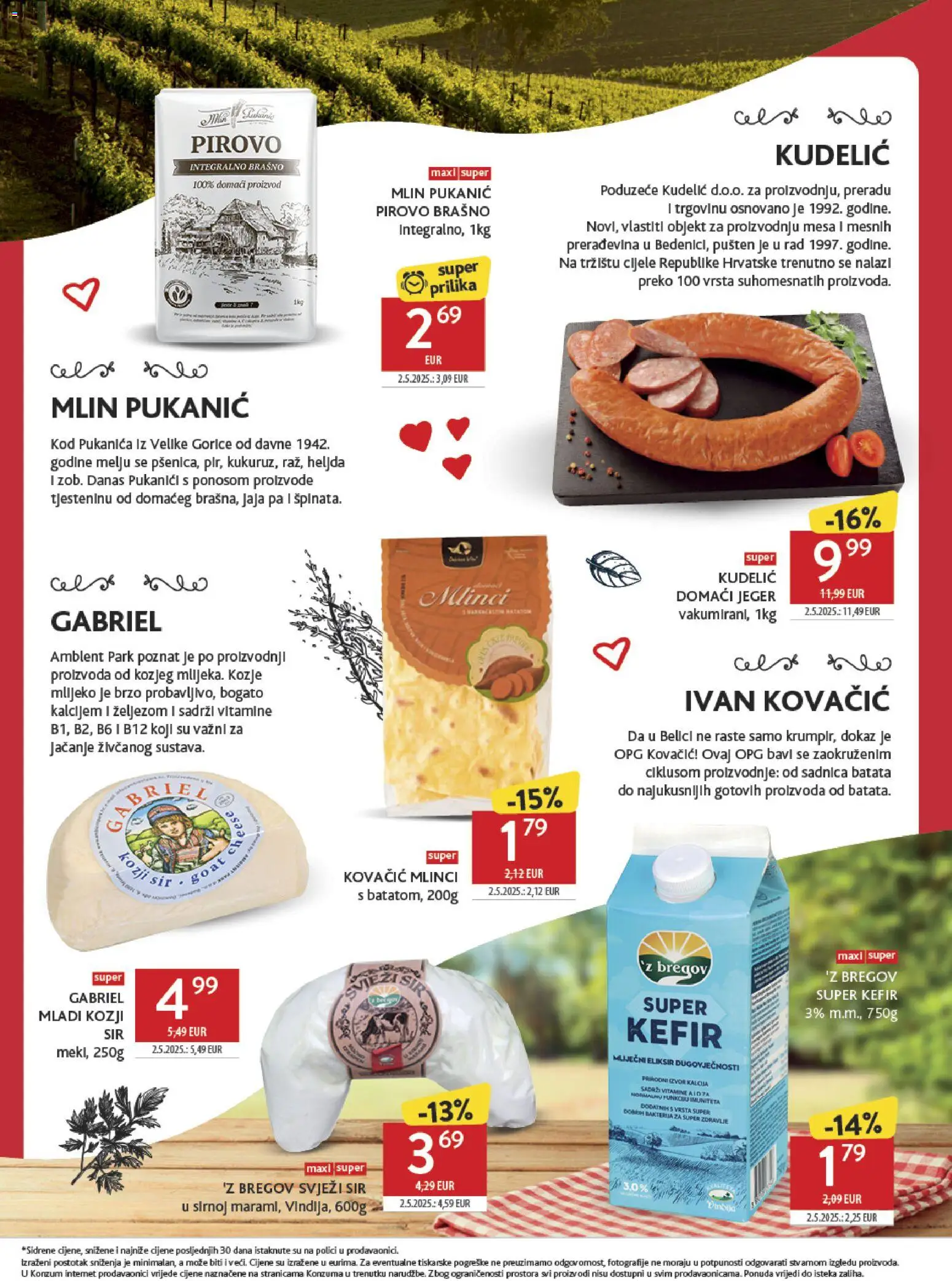 Konzum katalog | vrijedi od 18.05.2026 | Stranica: 16 | Proizvodi: Mlijeko, Sir, Svježi sir, Kefir