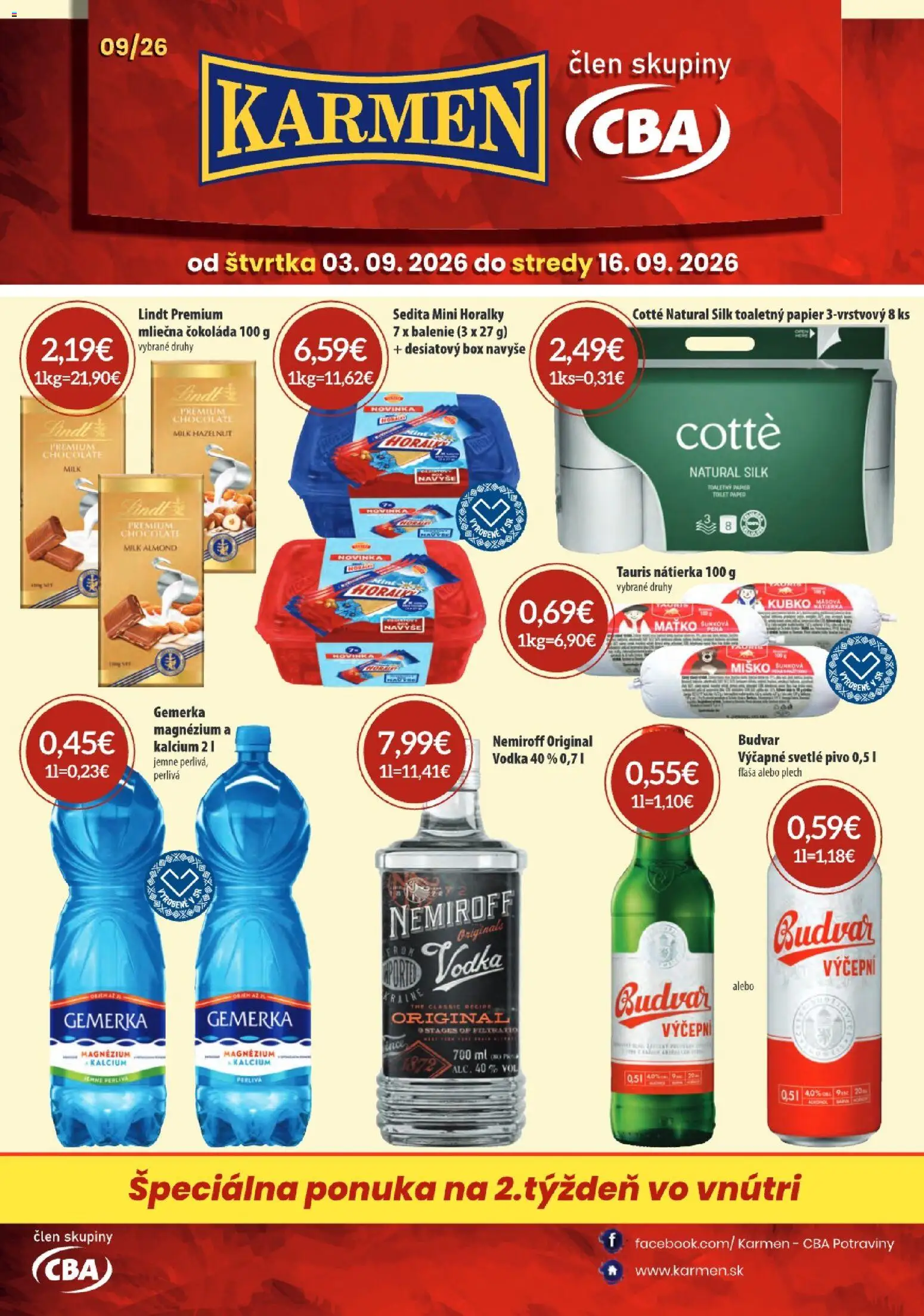 Nové KARMEN CBA akcie – leták je platný od 03.09.2026 | Strana: 1