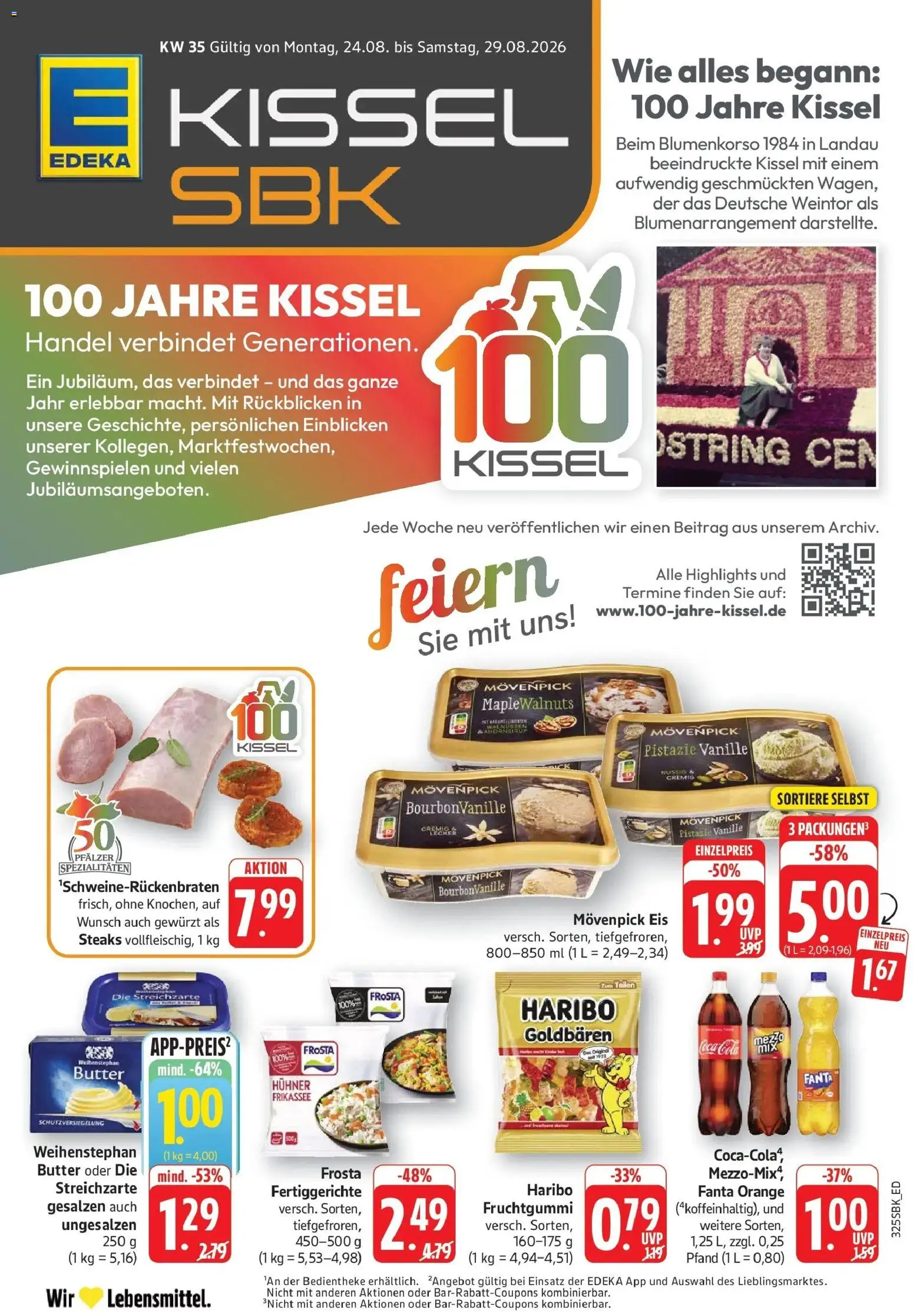 Edeka Prospekt Bruchsal (ab 24.08.2026) » Angebote Online | Seite: 1 | Produkte: Butter, Spezialitäten, Fertiggerichte, Eis