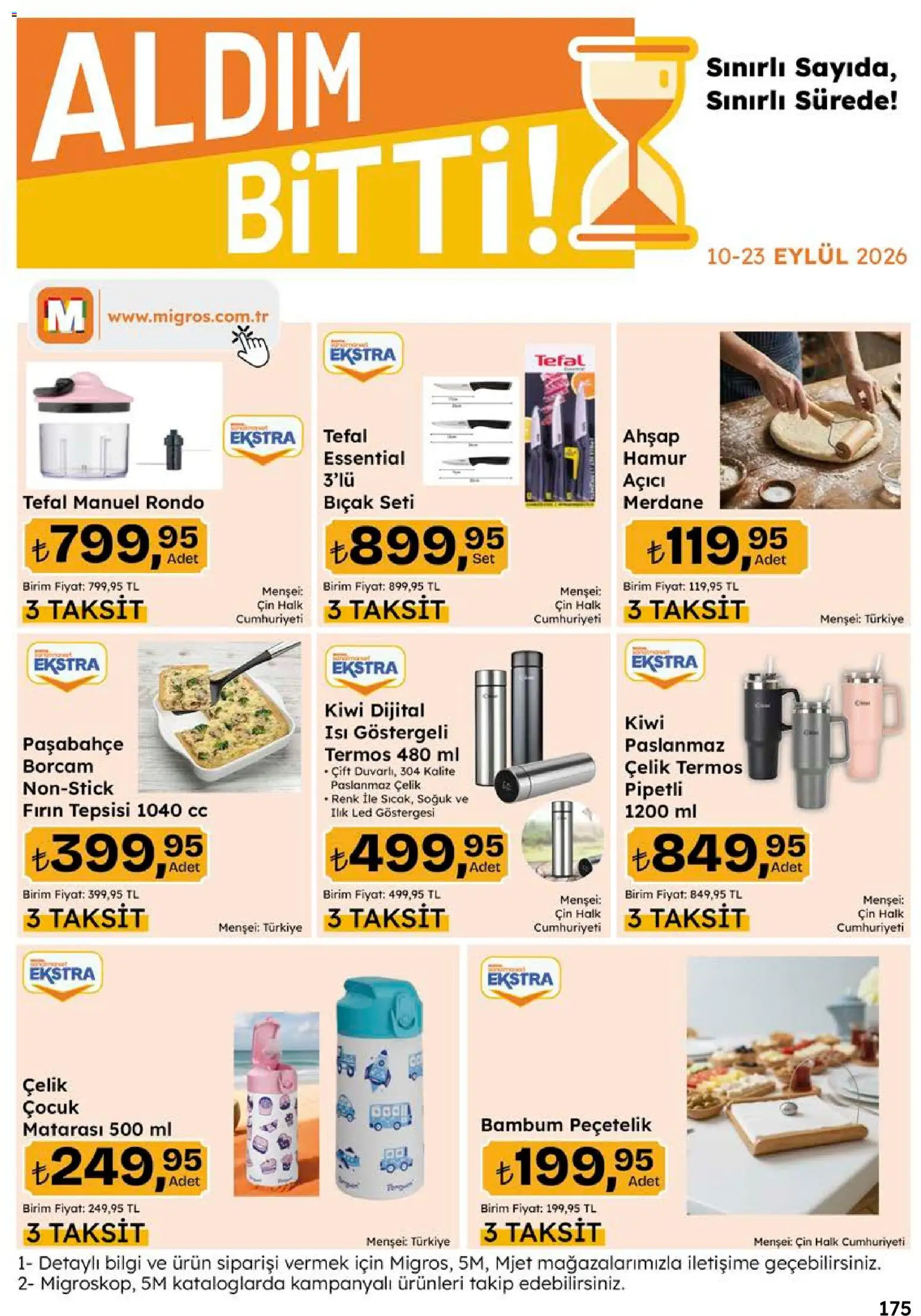 Migros Katalog - 5M Migroskop Dijital - 10 Eylül 2026 tarihinden itibaren geçerlidir | Sayfa: 175 | Ürünler: Peçetelik, Cin, Termos, Fırın