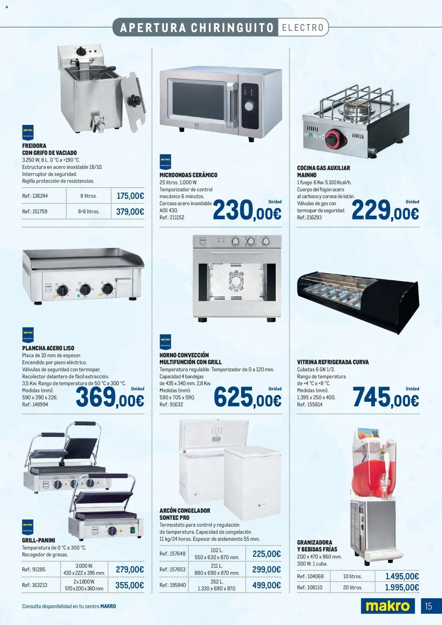 Makro - Especial Terrazas Canarias │ válido desde el 09.03.2026 | Página: 15 | Productos: Congelador, Horno, Cocina, Plancha