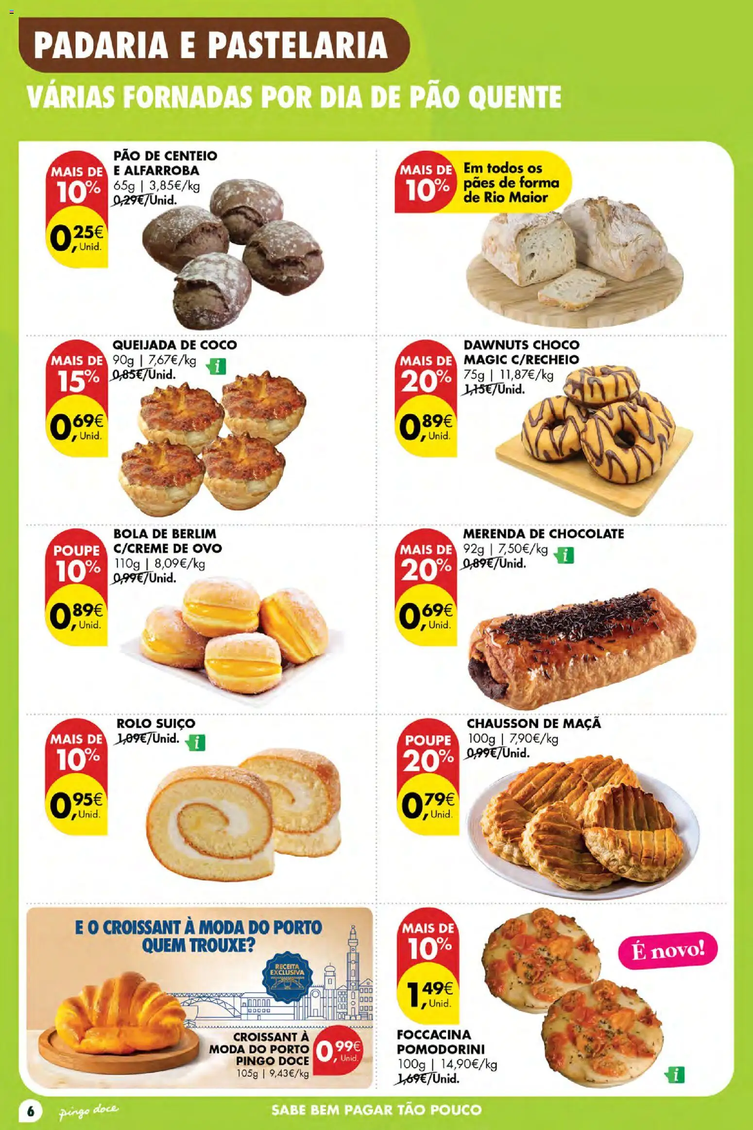Pingo Doce Poupe Esta Semana Açores │ válido de 03/09/2026 | Página: 6 | Produtos: Padaria, Centeio, Chocolate, Bola de Berlim
