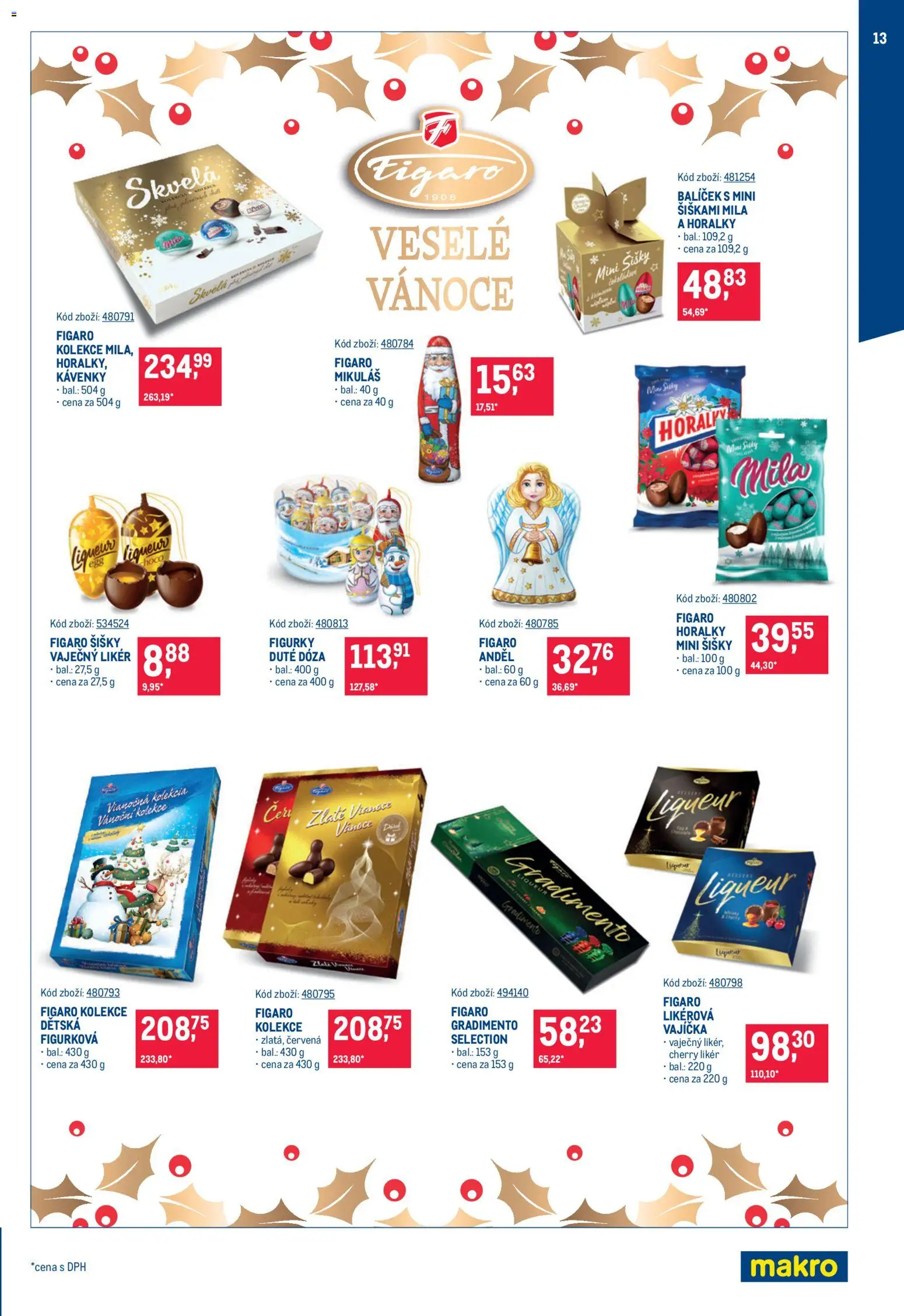 Makro leták - Mikulášské čokolády od 07.10.2026 | Strana: 13 | Produkty: Vajíčka, Dóza, Horalky, Likér