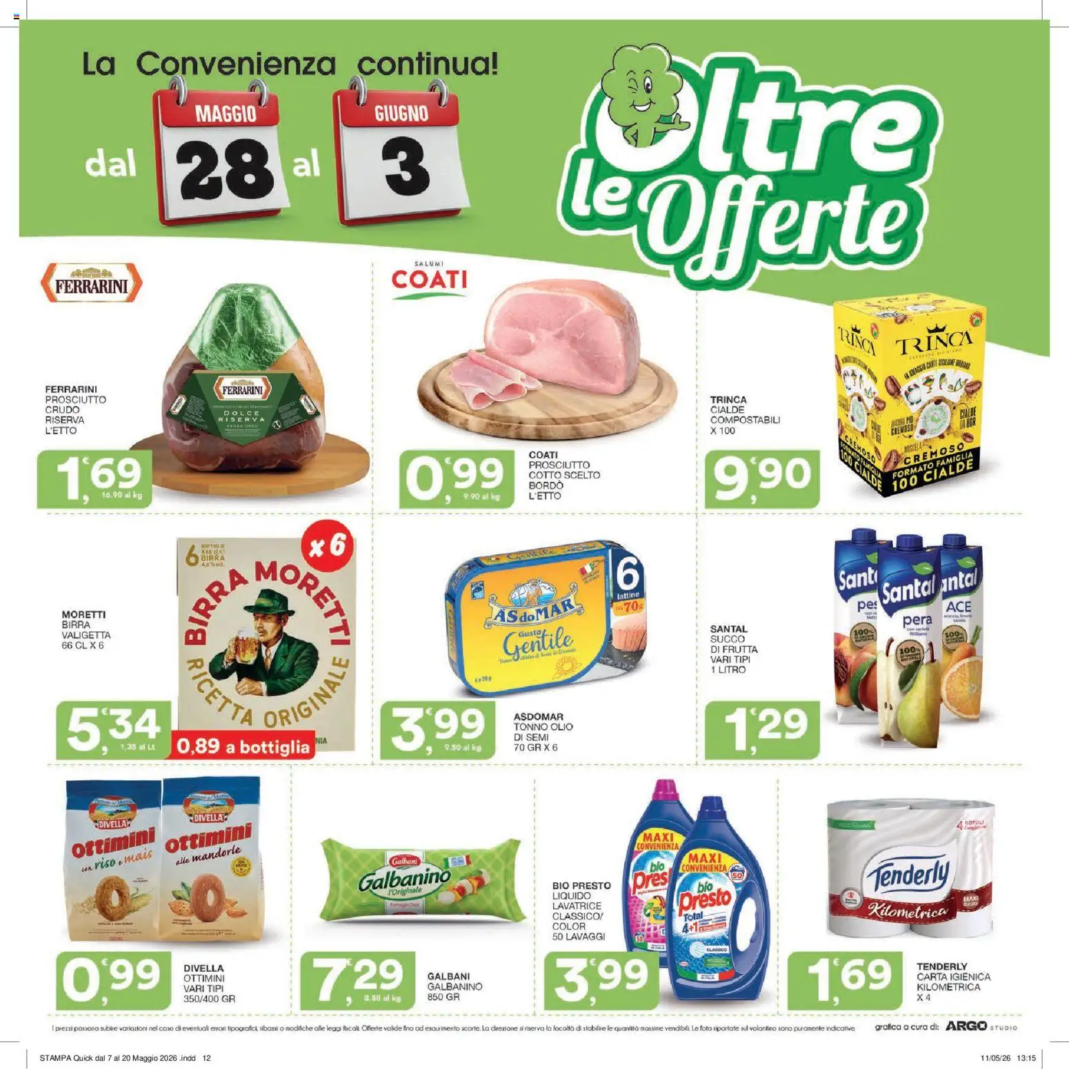 Volantino SISA del 21.05.2026 | Pagina: 12 | Prodotti: Prosciutto, Pera, Tonno, Bottiglia