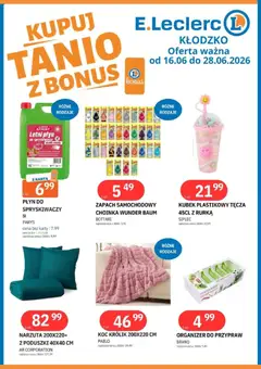 Pogląd oferty "E.Leclerc gazetka - Kłodzko" - ważna od 16.06.2026 | Strona: 9 | Produkty: Choinka, Koc, Płyn do spryskiwaczy, Zapach