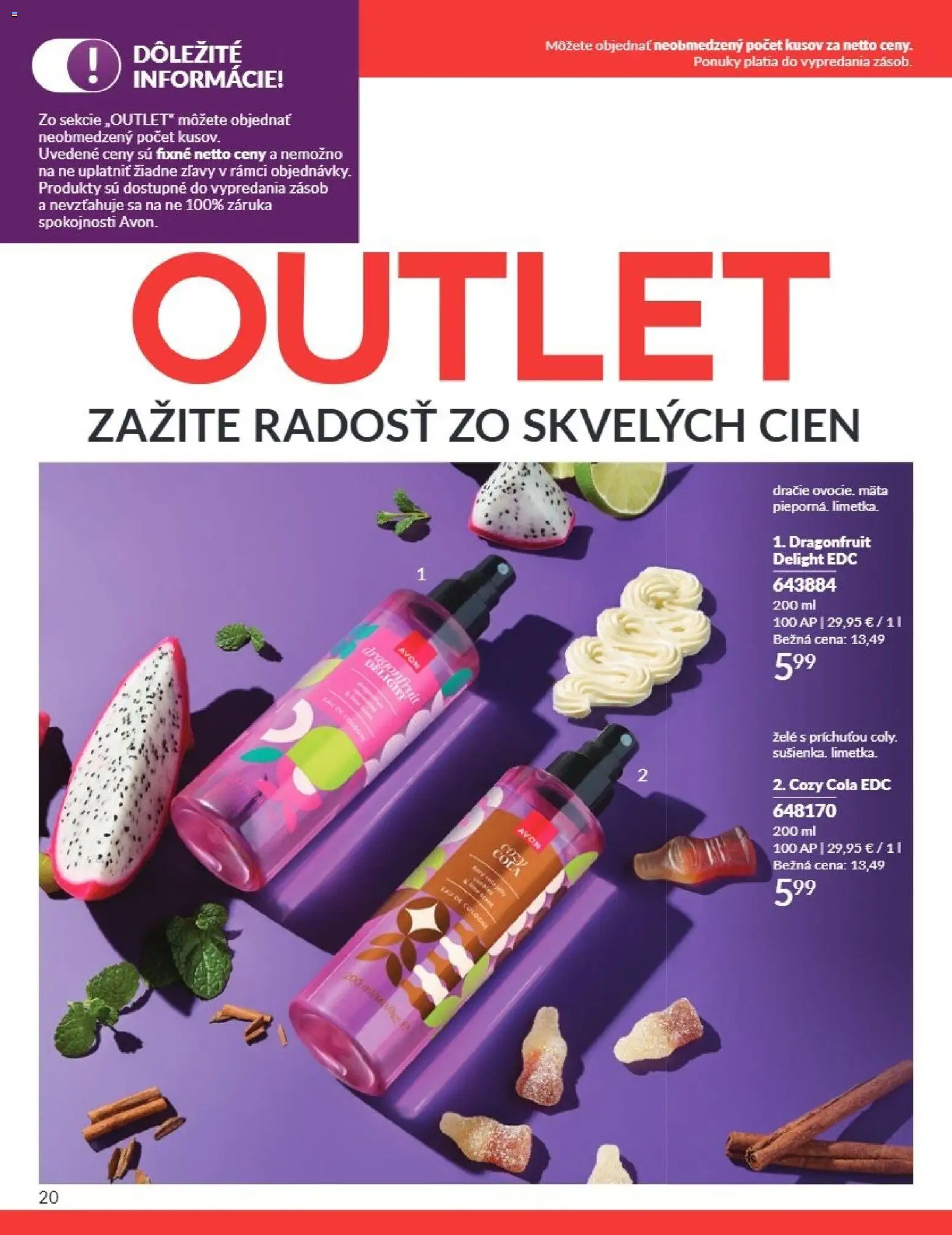 Nové Avon akcie – leták je platný od 01.07.2026 | Strana: 20 | Produkty: Cola