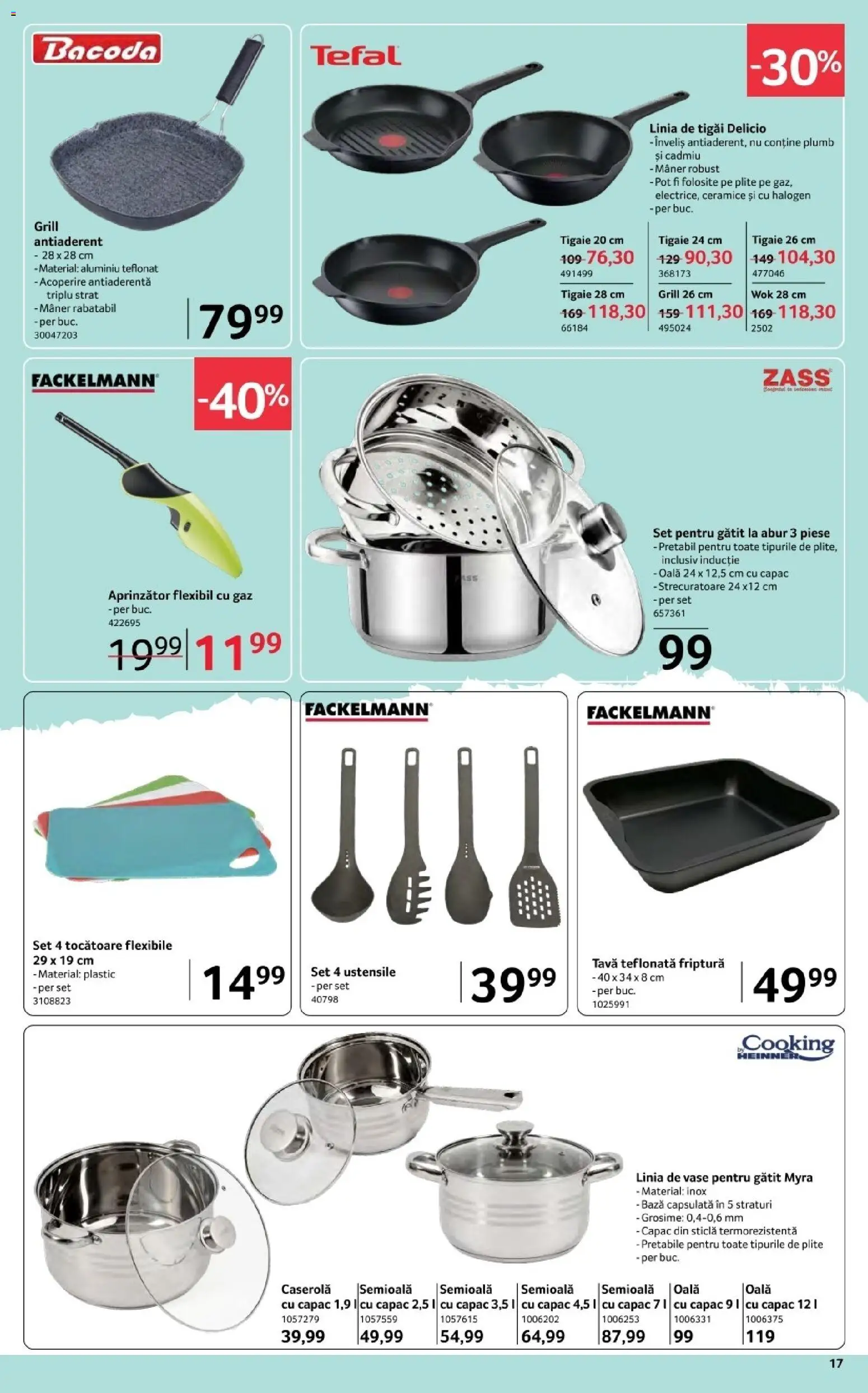 Noul catalog Selgros – valabil de la 06.03.2026 | Pagină: 17 | Produse: Tigaie, Grill, Oală, Su sebili