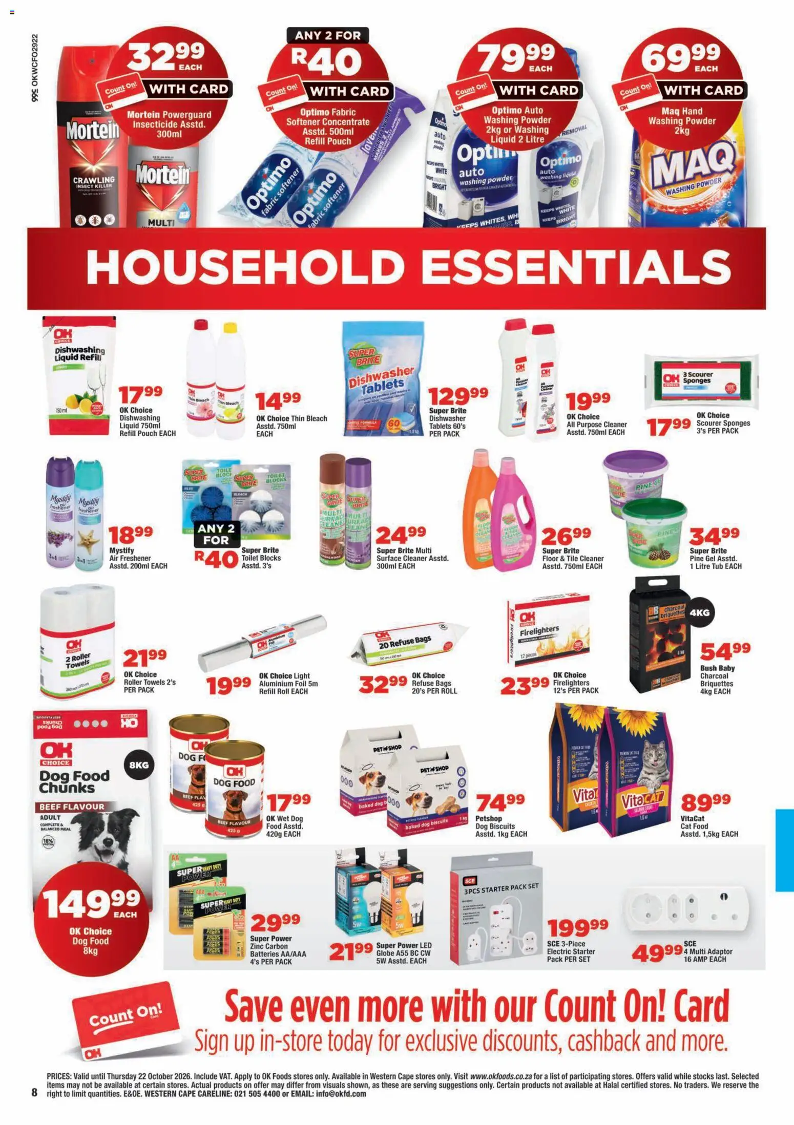 New OK Foods catalogue – valid from 14/10/2026 | Page: 8 | Products: Toilet, Surface cleaner, Beef, Fabric softener