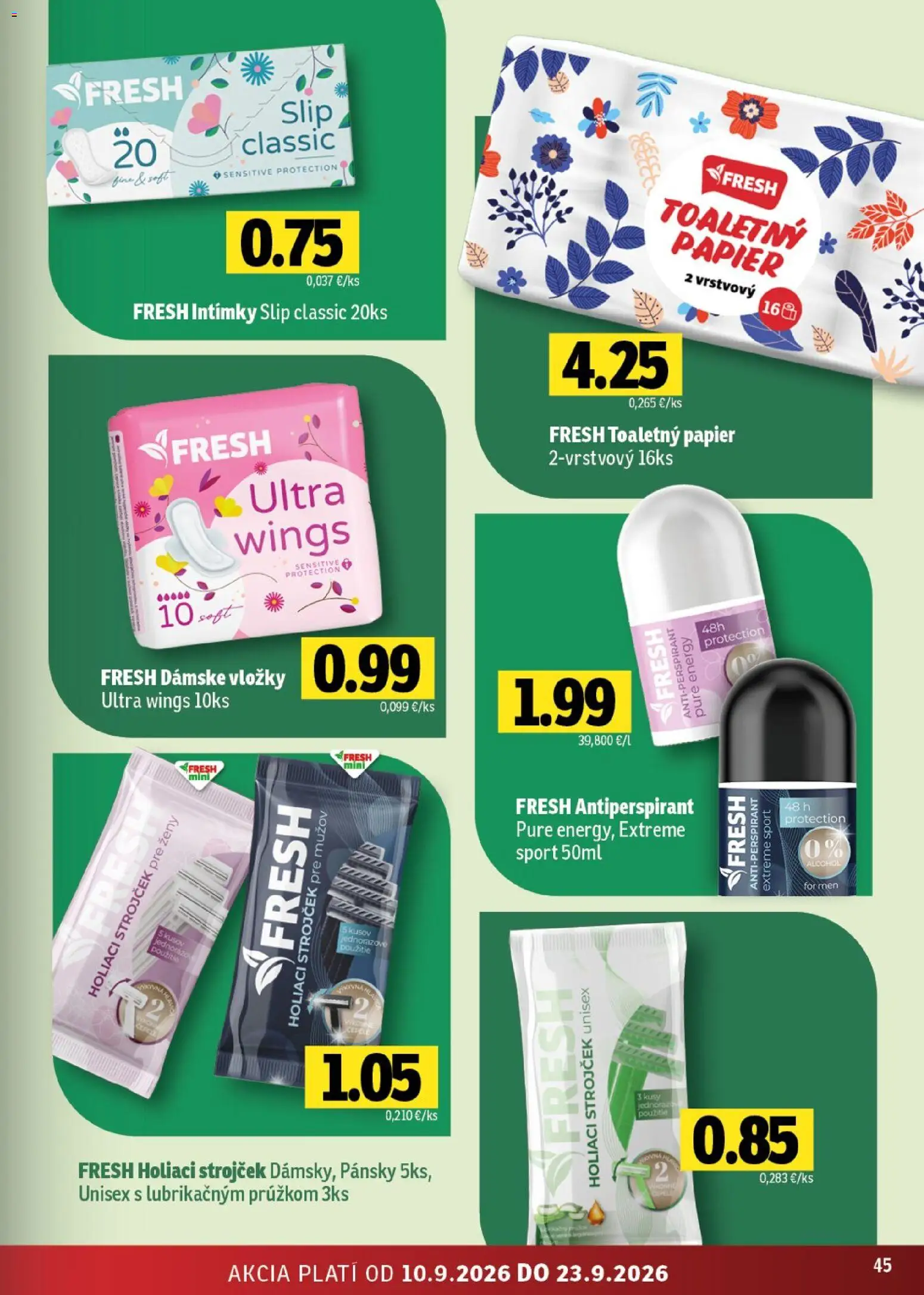Nové Fresh akcie – leták je platný od 10.09.2026 | Strana: 45