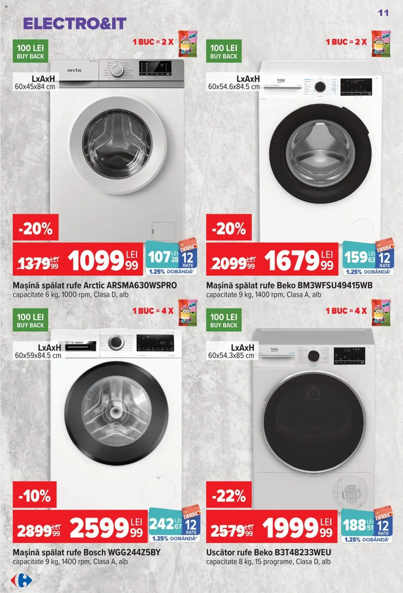 Noul catalog Carrefour – valabil de la 30.09.2026 | Pagină: 11 | Produse: Uscător, Uscător rufe