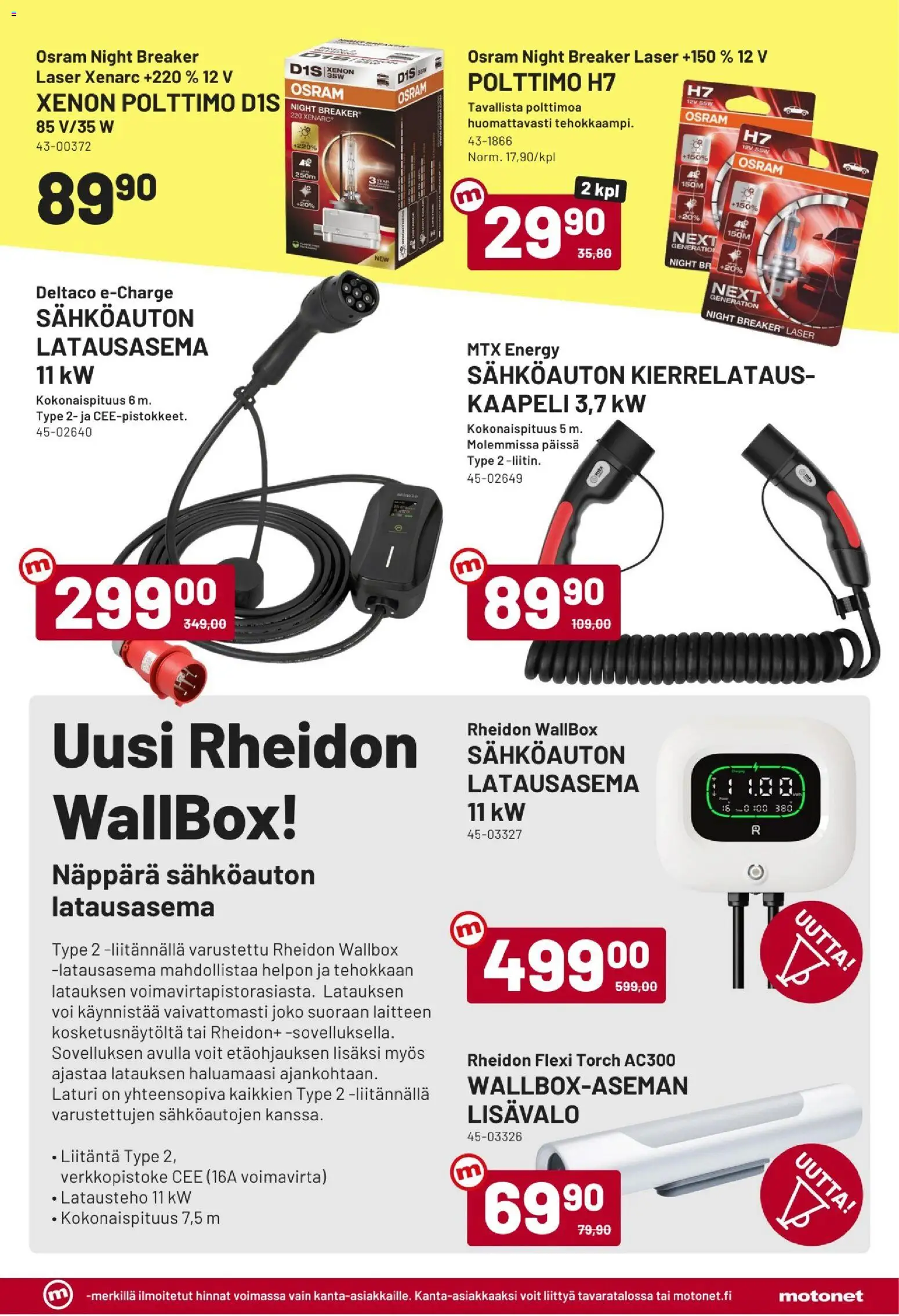 Motonet tarjoukset – voimassa 19/08/2026 alkaen | Sivu: 3 | Tuotteet: Voi, Laturi, Kaapeli