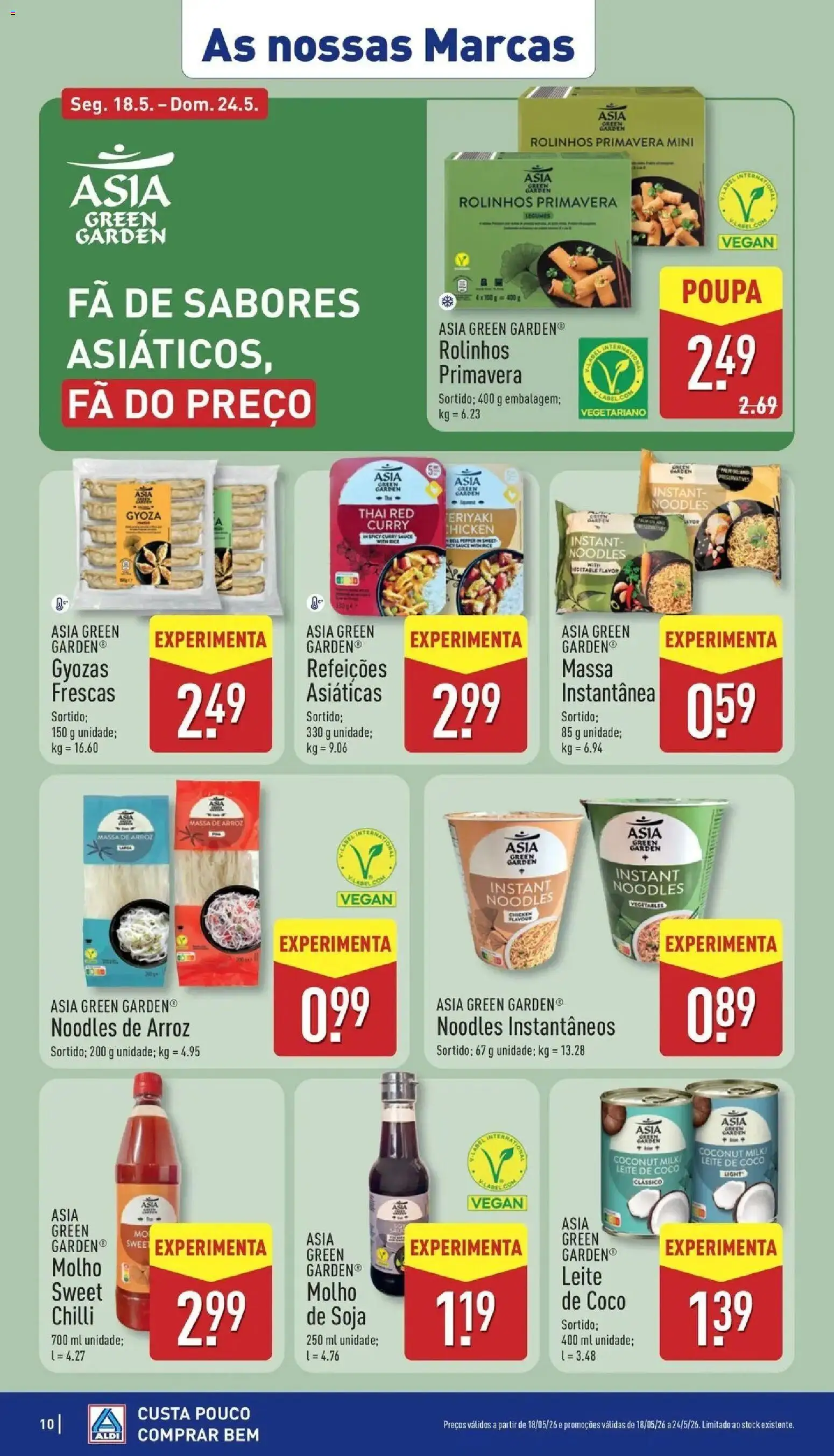 Aldi - Folheto Aldi │ válido de 18.05.2026 | Página: 10 | Produtos: Massa de arroz, Leite, Arroz, Massa