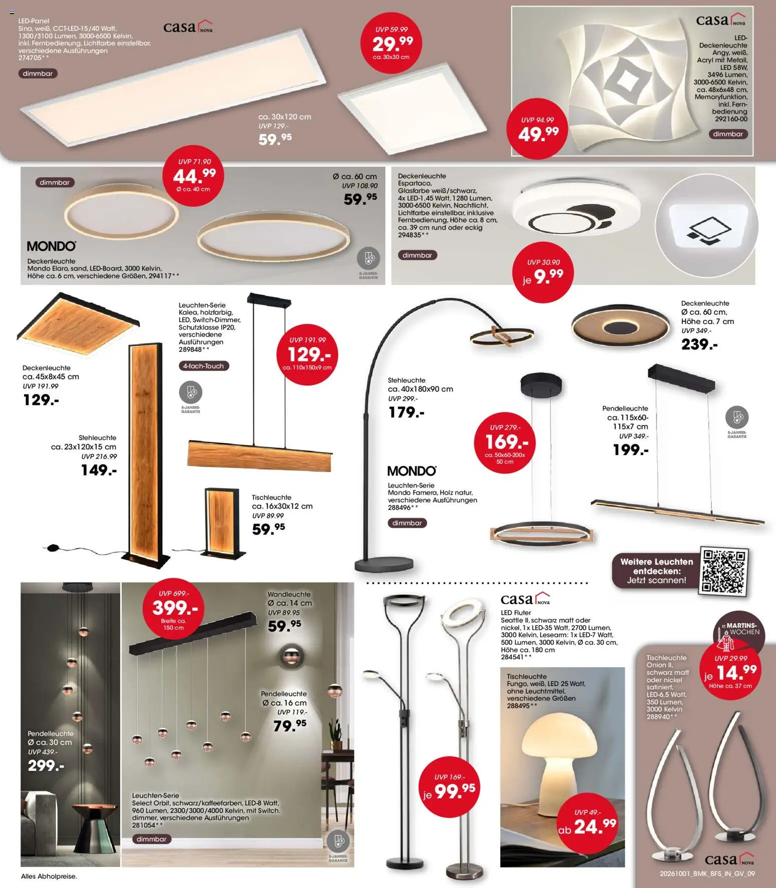 Möbel Martin Prospekt – gültig ab 01.10.2026 | Seite: 9 | Produkte: Wandleuchte