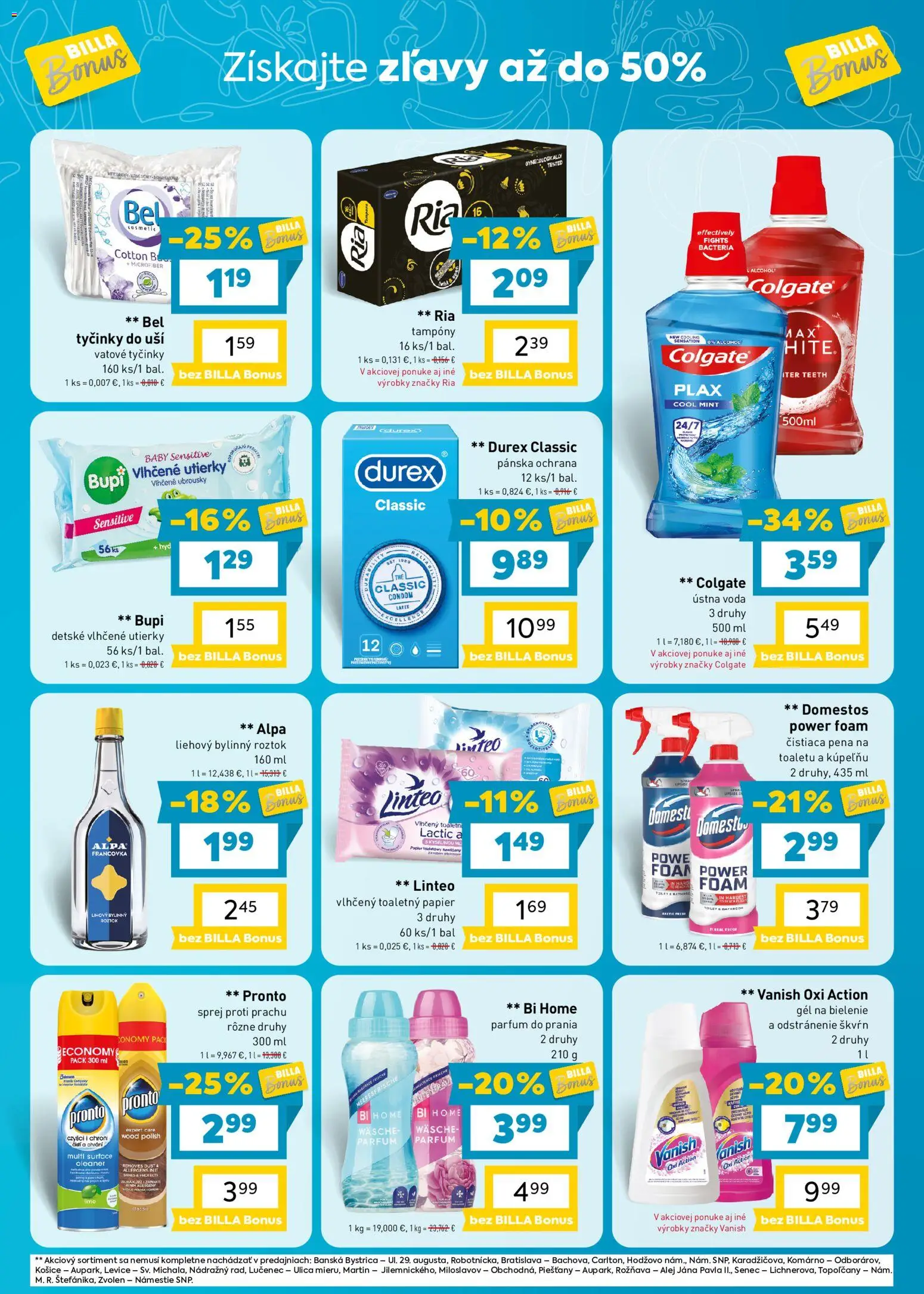 Nové Billa akcie – leták je platný od 30.09.2026 | Strana: 9 | Produkty: Ústna voda, Alpa, Utierky, Pena