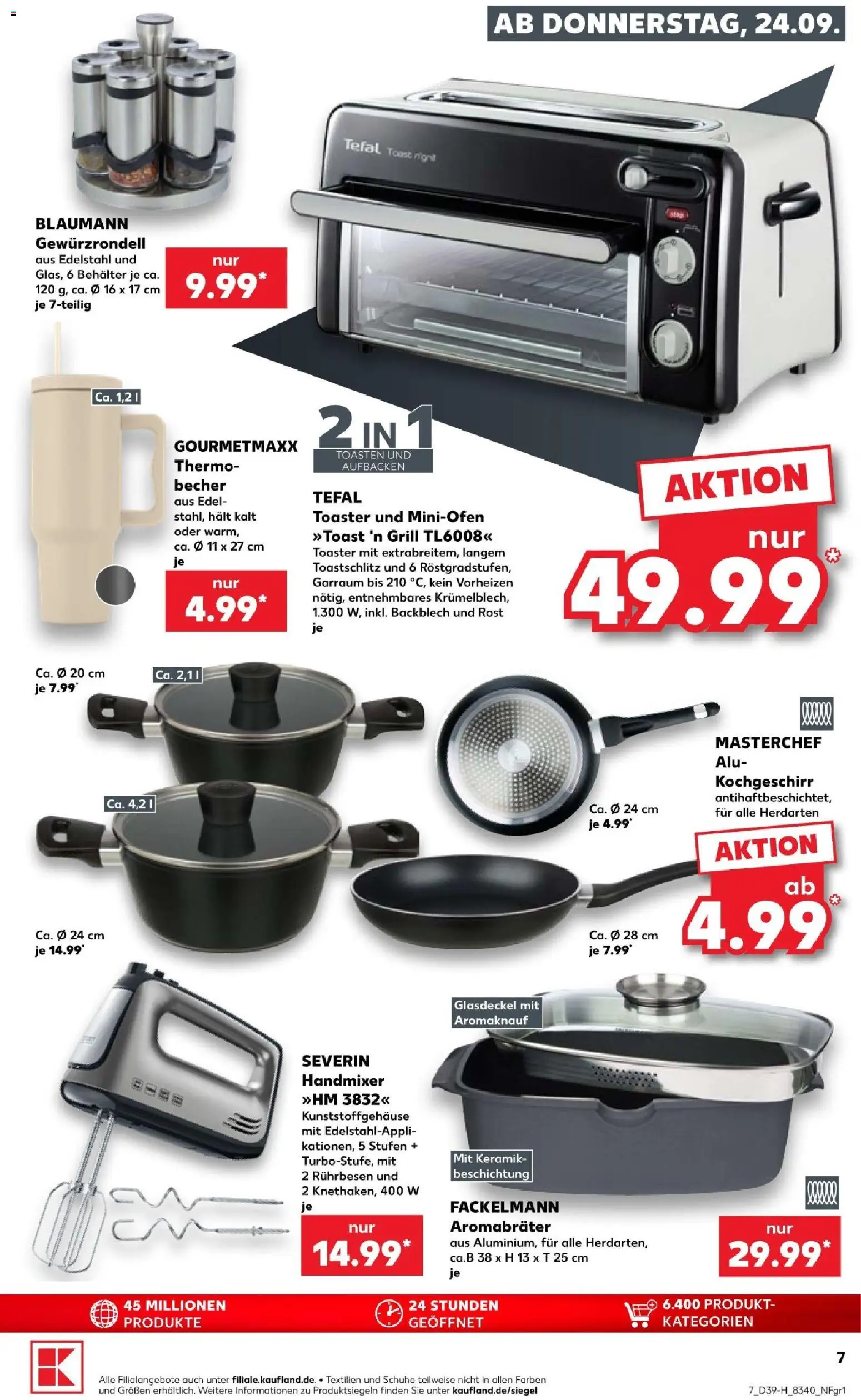 Kaufland Prospekt Rostock – gültig ab 24.09.2026 | Seite: 7 | Produkte: Rührbesen, Toaster, Toast, Handmixer